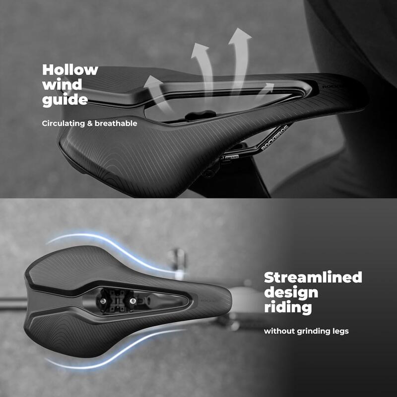 Șa bicicletă ROCKBROS confortabilă GRAVEL, Negru, 246 g.
