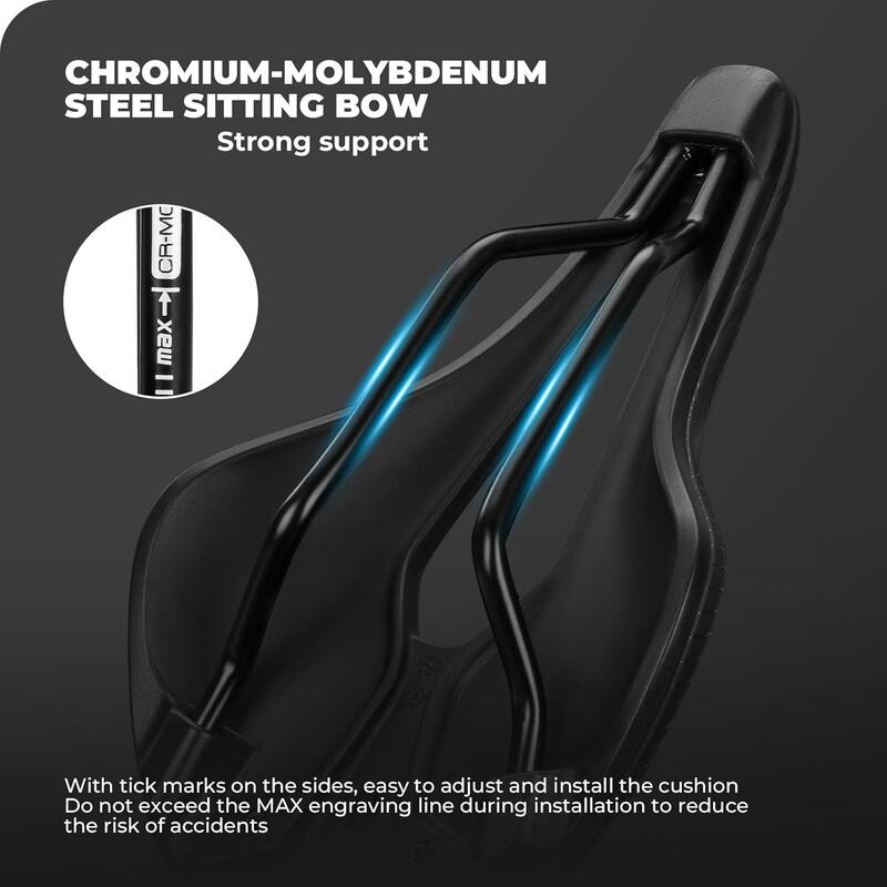 Șa bicicletă ROCKBROS confortabilă GRAVEL, Negru, 246 g.