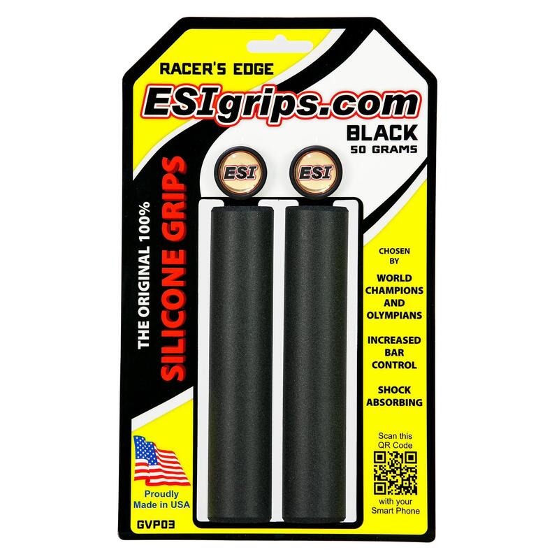 Mansoane ESI Racers Edge MTB, silicon anti-alunecare, Aqua, 130 mm, Ø32 mm.