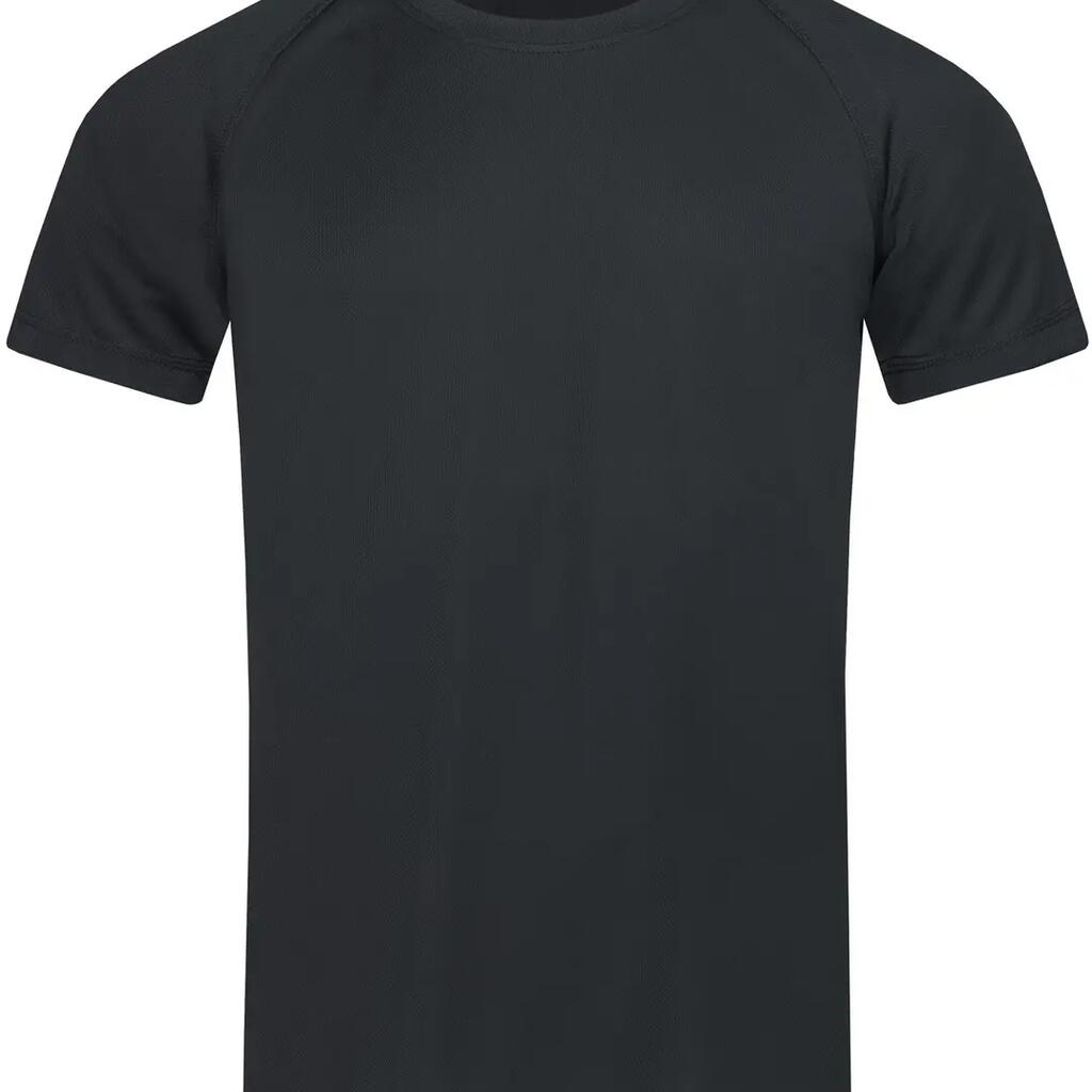 Stedman Unisex Active Raglan Mesh Crew Neck T-Shirt - Black Opal