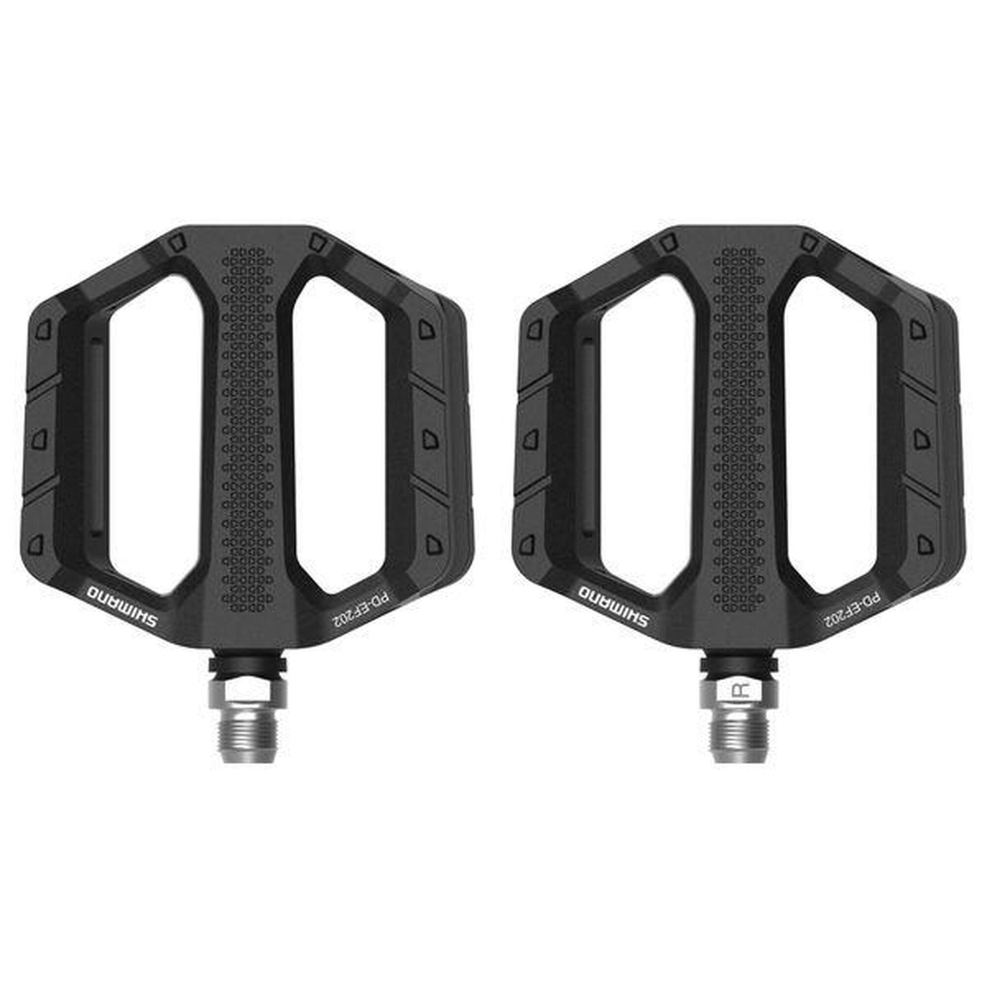 Shimano - Paire De Pédales Plates Shimano Pd-ef202 Noir - Pédale - Noir - No Size - Decathlon