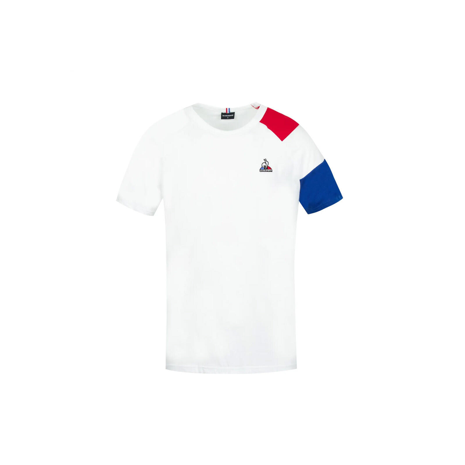 Le Coq Sportif - Tee-shirt Le Coq Sportif Essentiels Maglietta - Polo Manches Courtes - Blanc|bleu - S - Decathlon