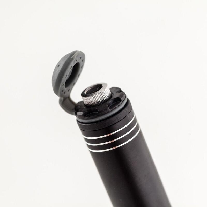 Pompă mini Bikeforce BM-10, furtun aluminiu, 80 PSI (~5,5 bar), SV/FV/DV.