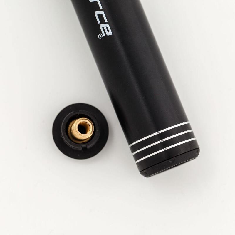 Pompă mini Bikeforce BM-10, furtun aluminiu, 80 PSI (~5,5 bar), SV/FV/DV.