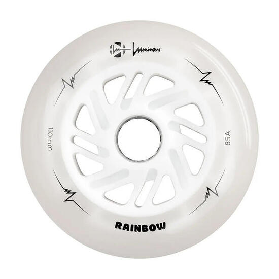 LUMINOUS Roue Inline 110mm 85A Arc en ciel Blanc [x3]