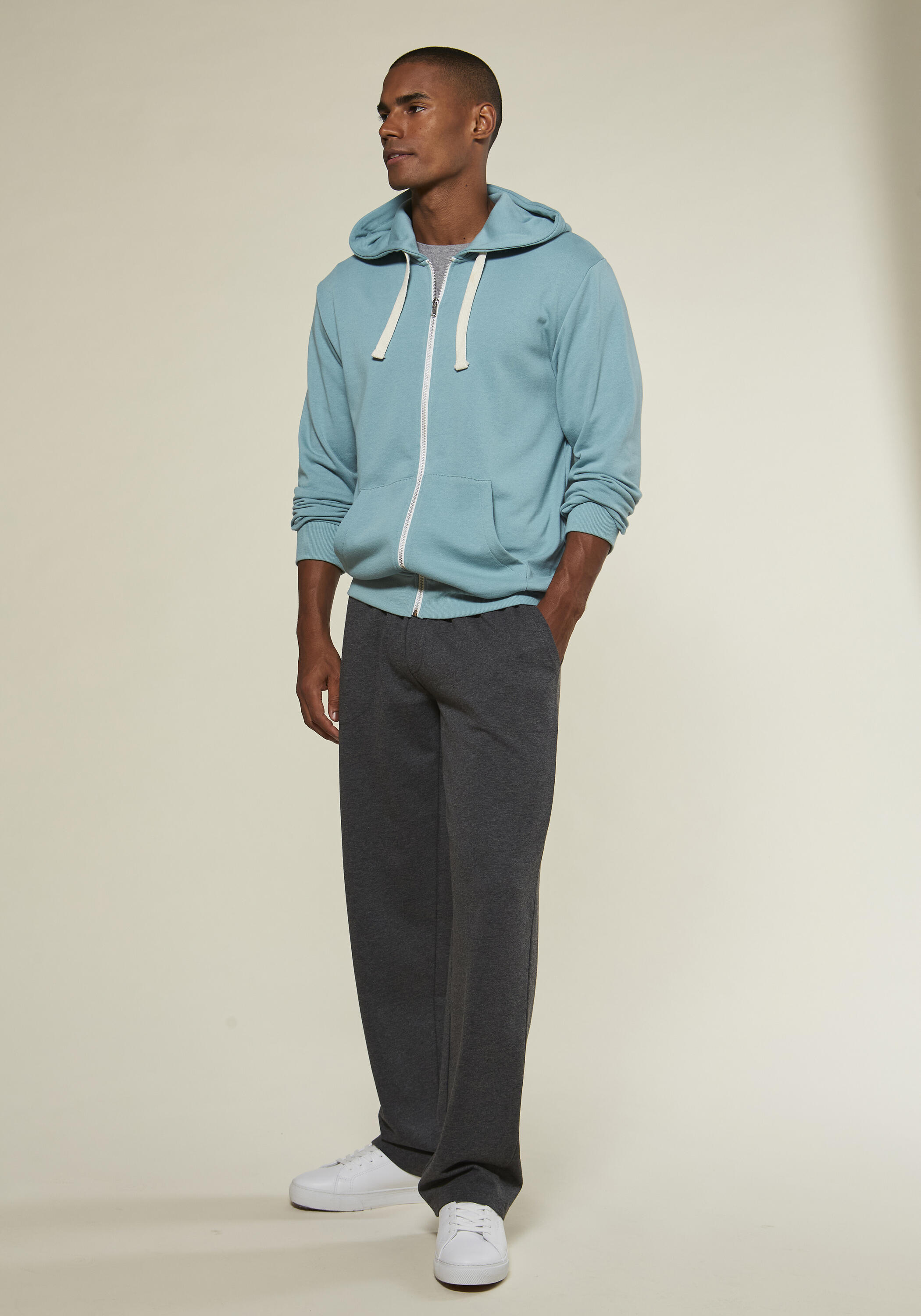 Herren Kapuzensweatjacke 3/4