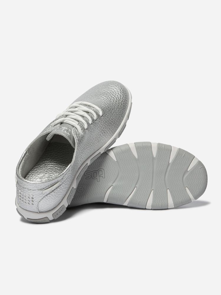 Baskets Femme JAZARU Silver - Cuir, Lacets, Talon 25 mm 4/5