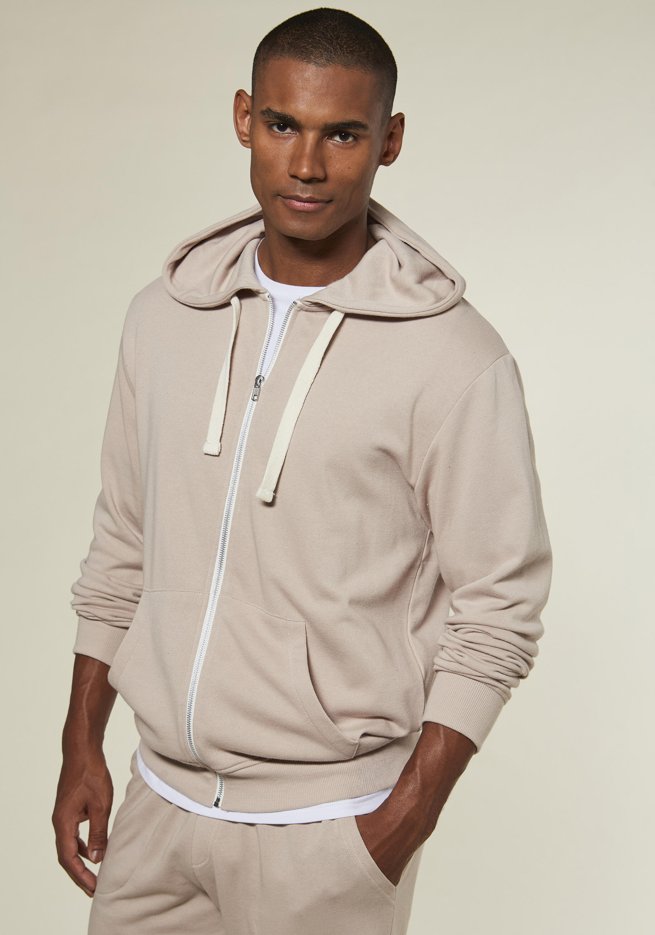 Herren Kapuzensweatjacke 3/4