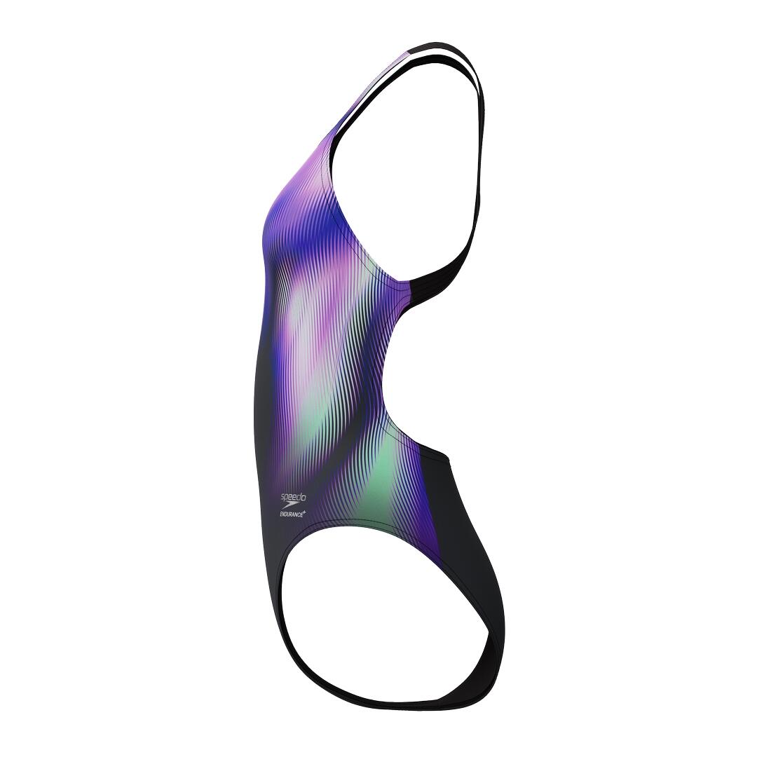 Speedo Badpak Eco Endurance+ Placement Print Powerback Zwart/Paars 6/7