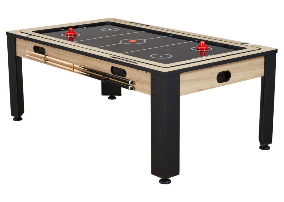 Table multi jeux 7FT industrielle convertible billard hockey bois clair 7/7