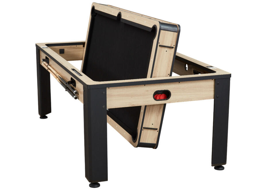 Table multi jeux 7FT industrielle convertible billard hockey bois clair 5/7