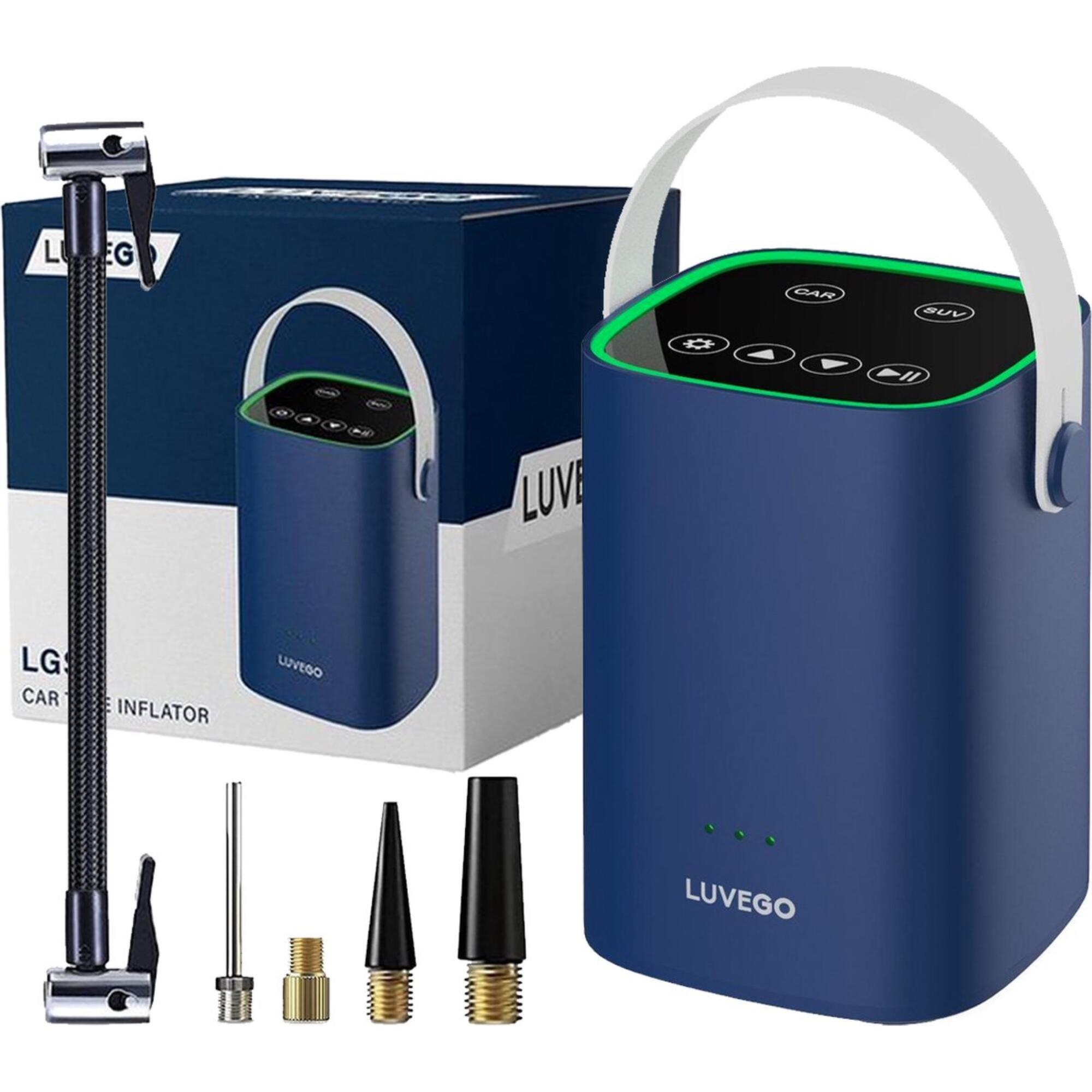 Luvego - Pompe À Pied Velo - Compresseur Pour Vélo Et De Voiture - Pompe Électrique - Bleu - Taille Unique - Decathlon