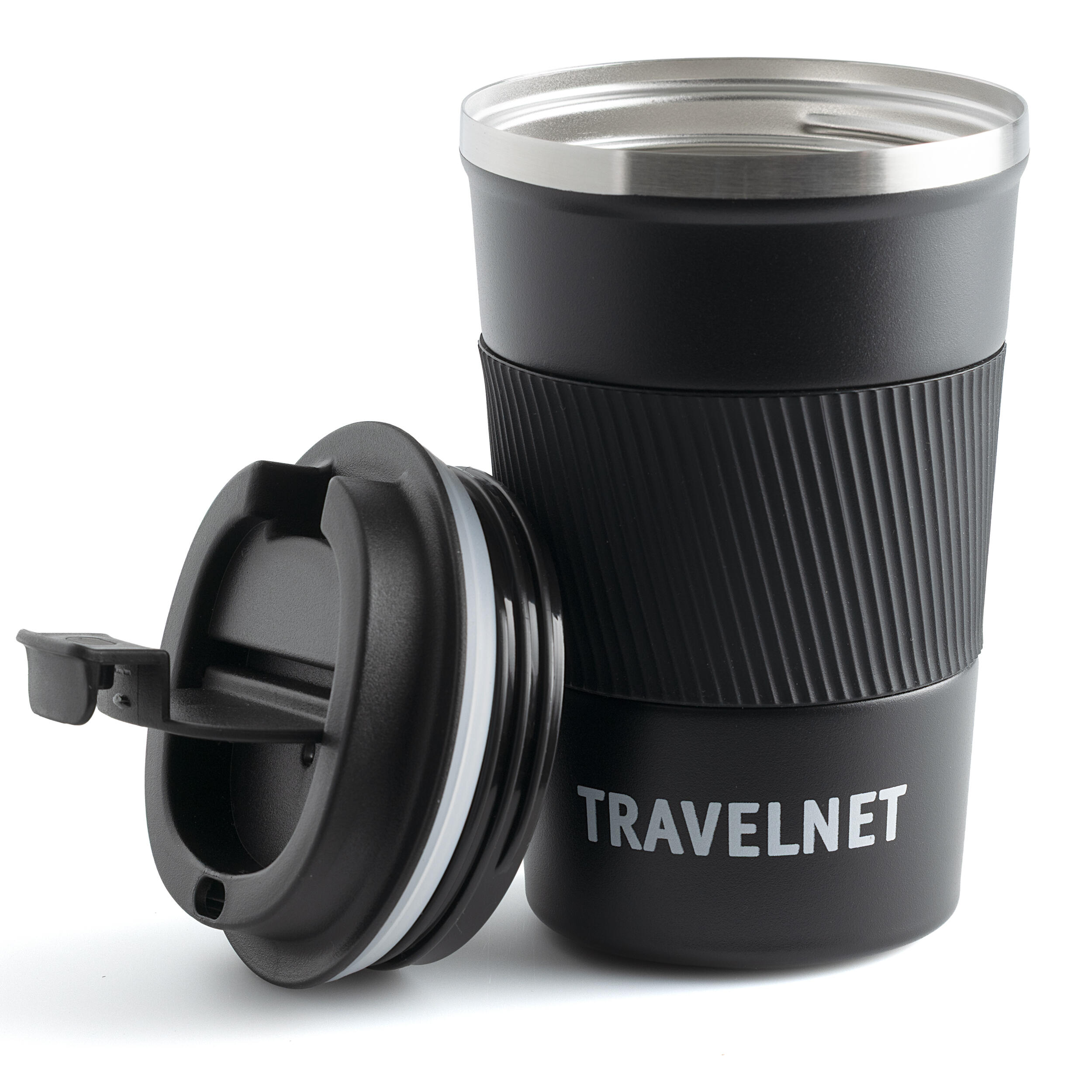 Travelnet - Travelnet Thermosbecher – Mug À Café À Emporter – 380 Ml - Bouteille Isotherme - Noir - Decathlon