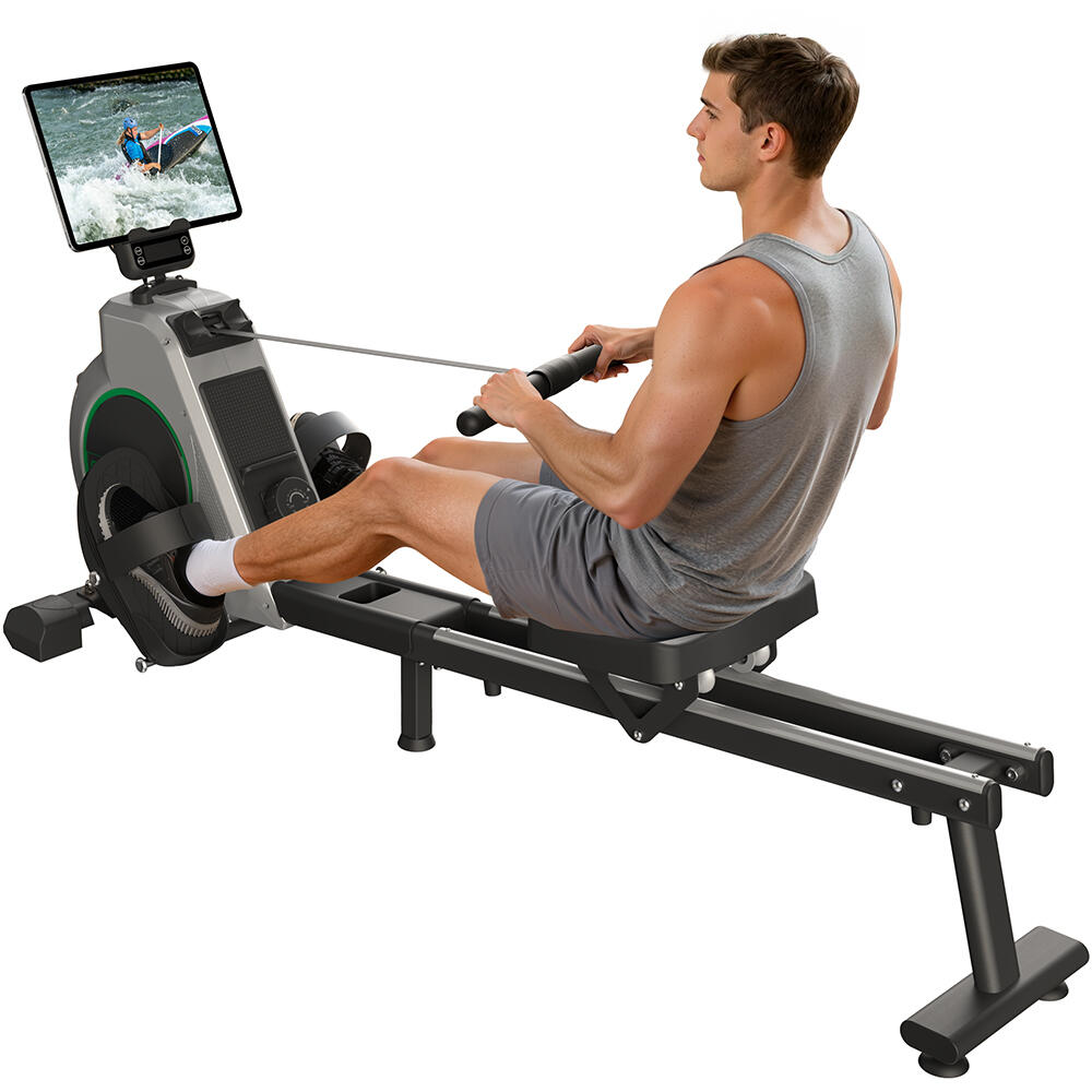 ISCOOTER Magnetický veslovací trenažér pro domácnost-16 úrovní odporu-kompatibilní s APP