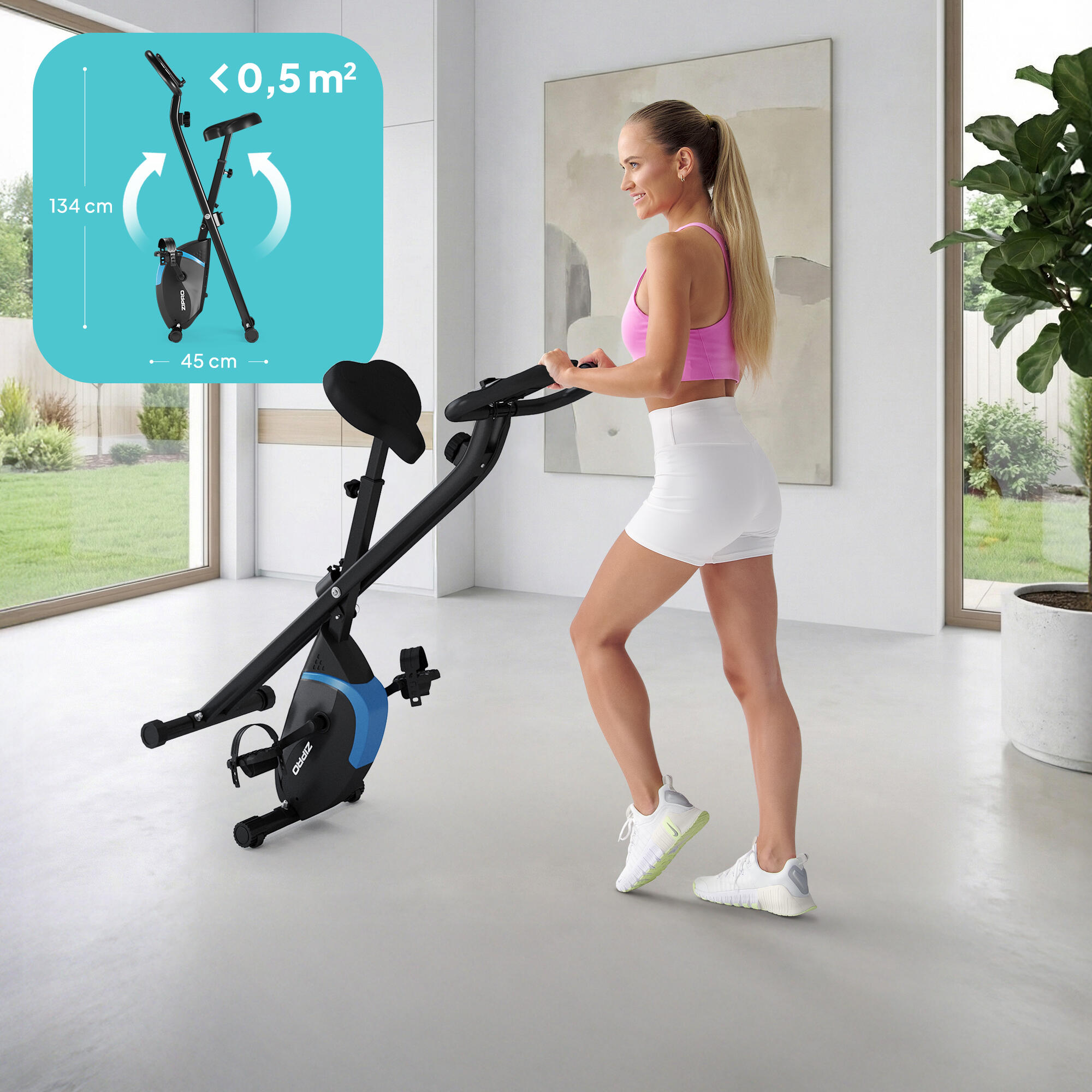 Vélo d'appartement pliable Zipro Future X magnétique pour fitness et cardio 4/8
