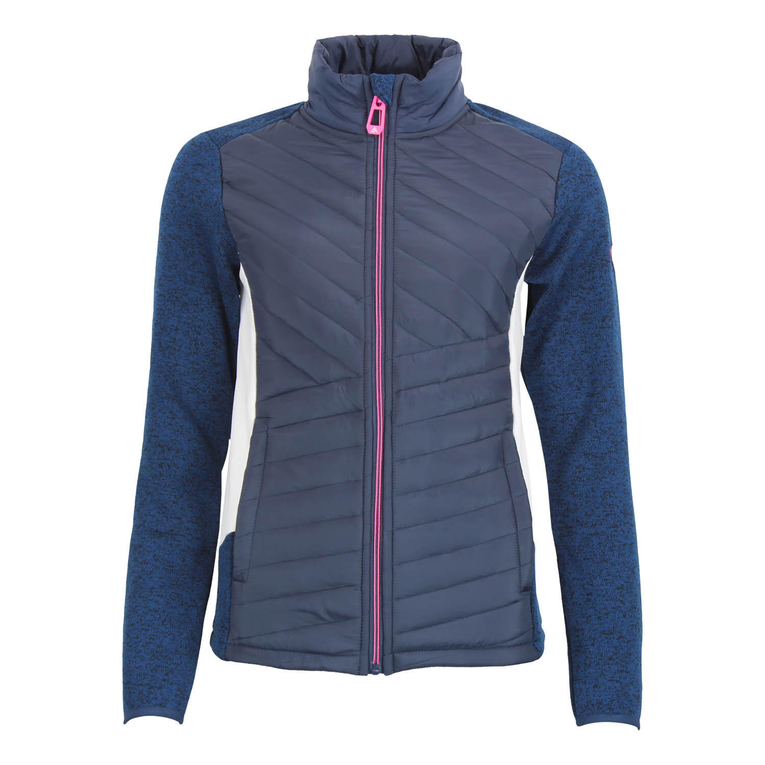 Peak Mountain - Blouson Polaire À Empiècements Matelassés Femme Peak Mountain Apony - Blouson - Bleu|gris - Decathlon