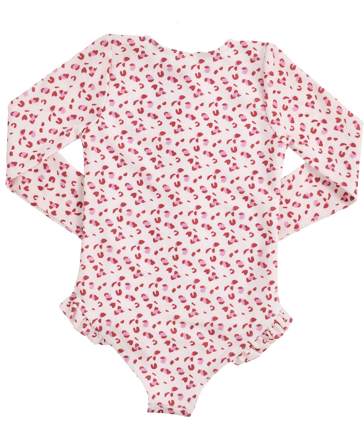 Maillot de bain UV Filles Avec Manches - Rose Ancien - Leopard - 86/92 5/7