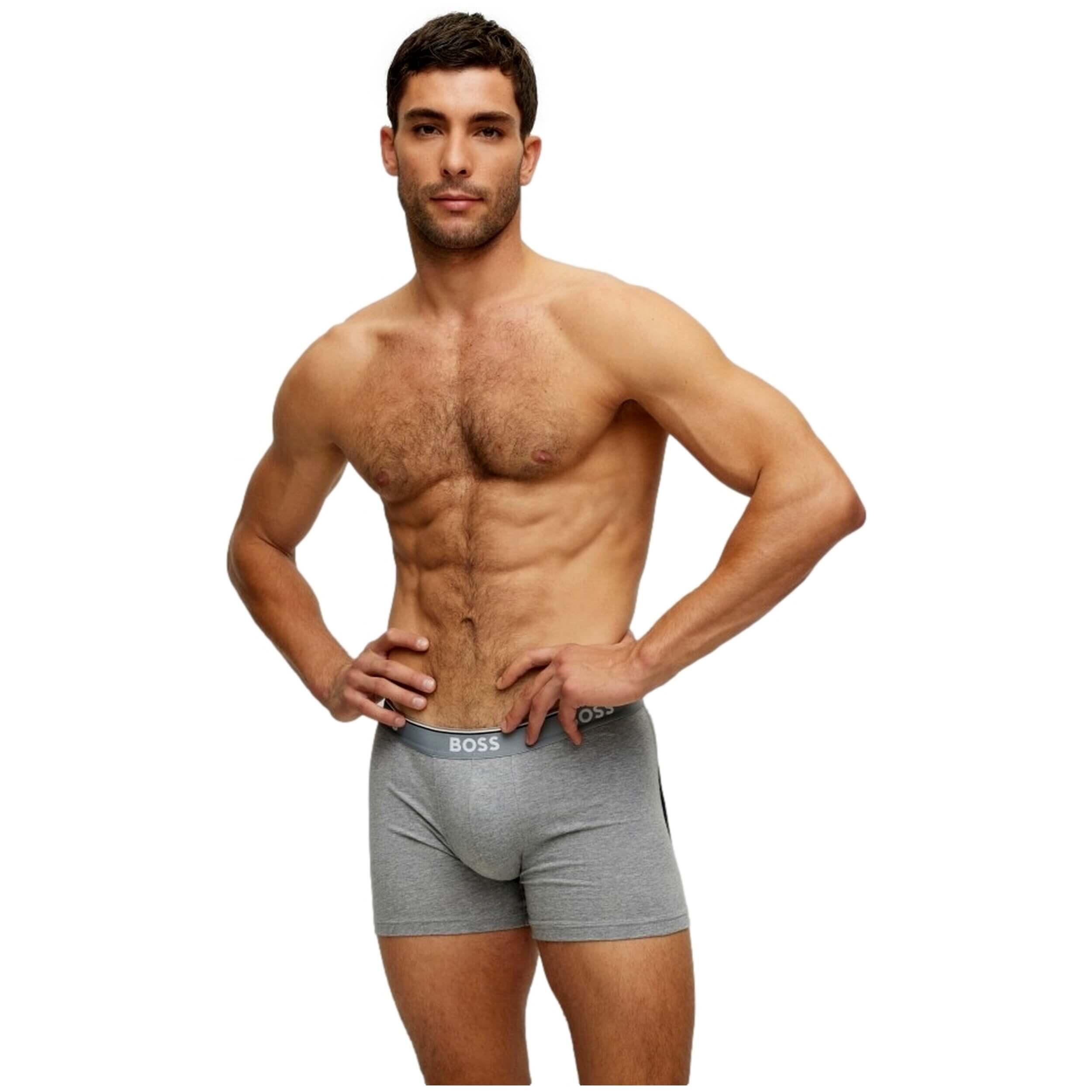 Boxer Uomo Misura Confezione 3 Boss Nero Carbone Grigio 3/5