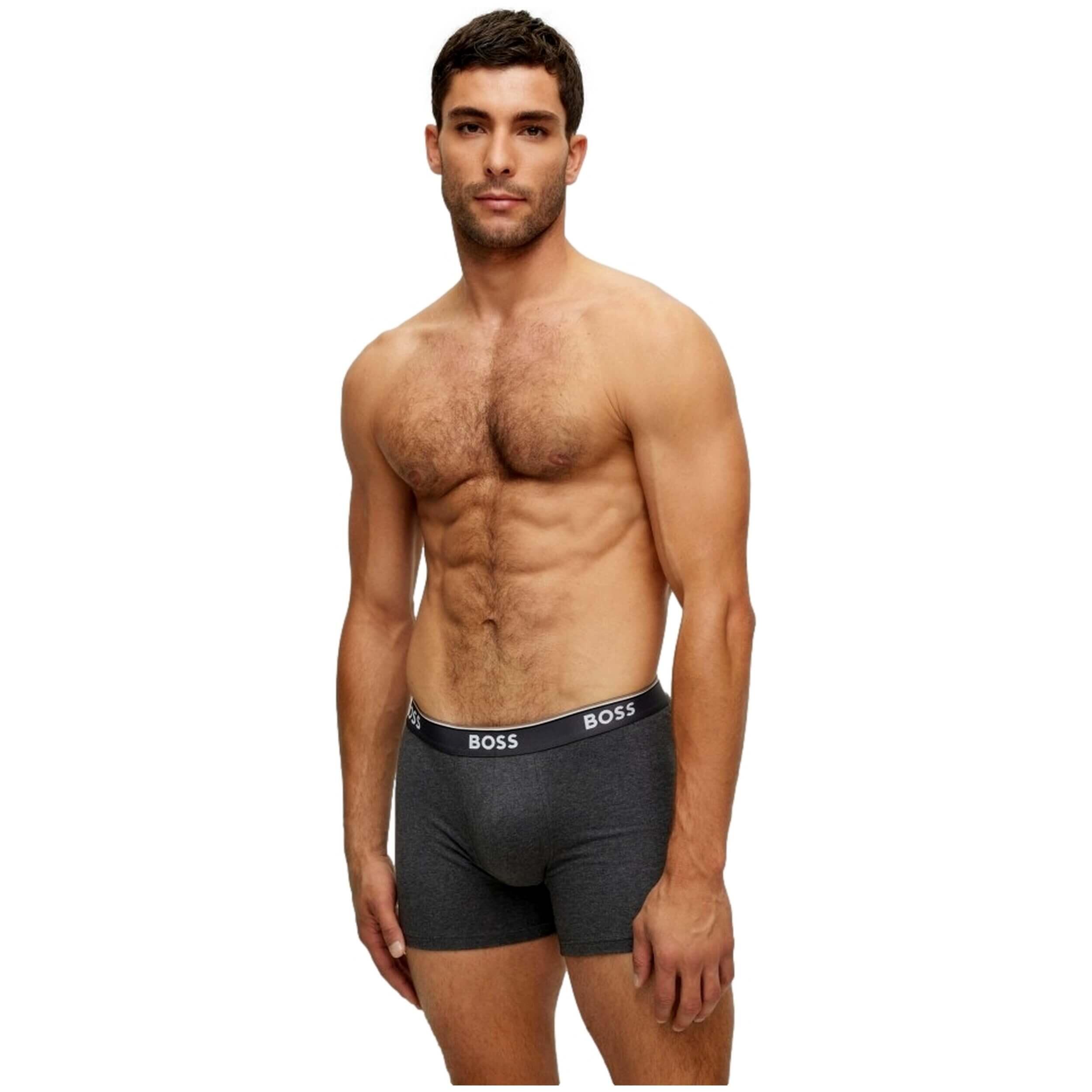 Boxer Uomo Misura Confezione 3 Boss Nero Carbone Grigio 4/5