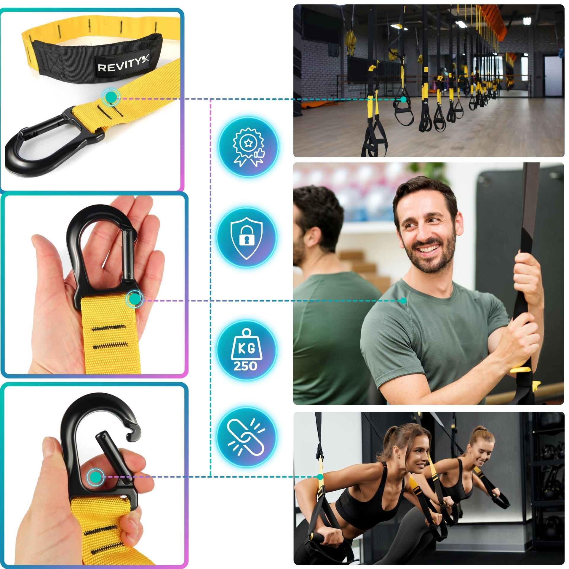 Sangles de suspension + ancrage porte, PDF entraînement Revity Gravity Trainer 3/7