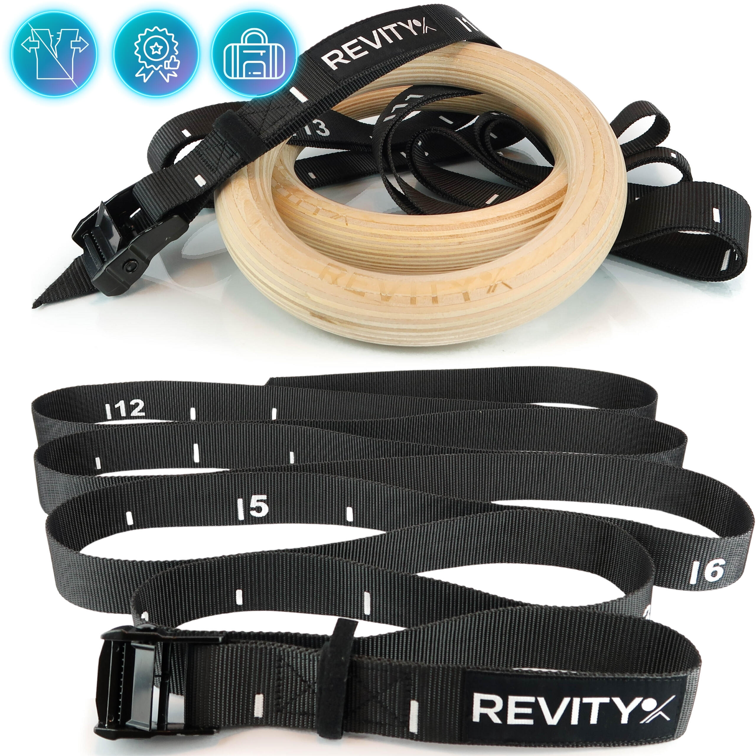 Koła gimnastyczne drewniane kółka do ćwiczeń obręcze Gym Rings do Cross Treningu 5/7