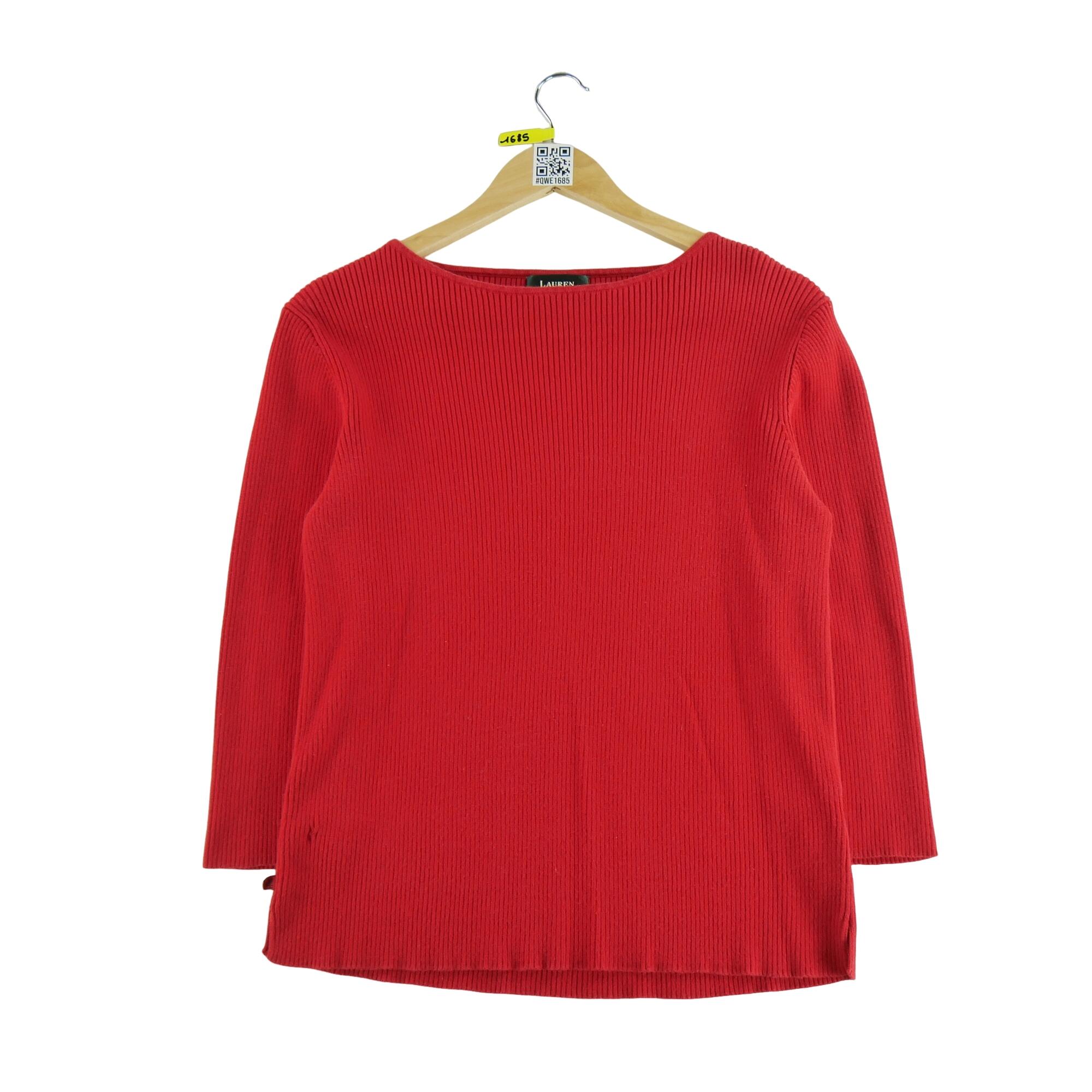 RALPH LAUREN Reconditionné - Pull Femme Rouge - Bon État