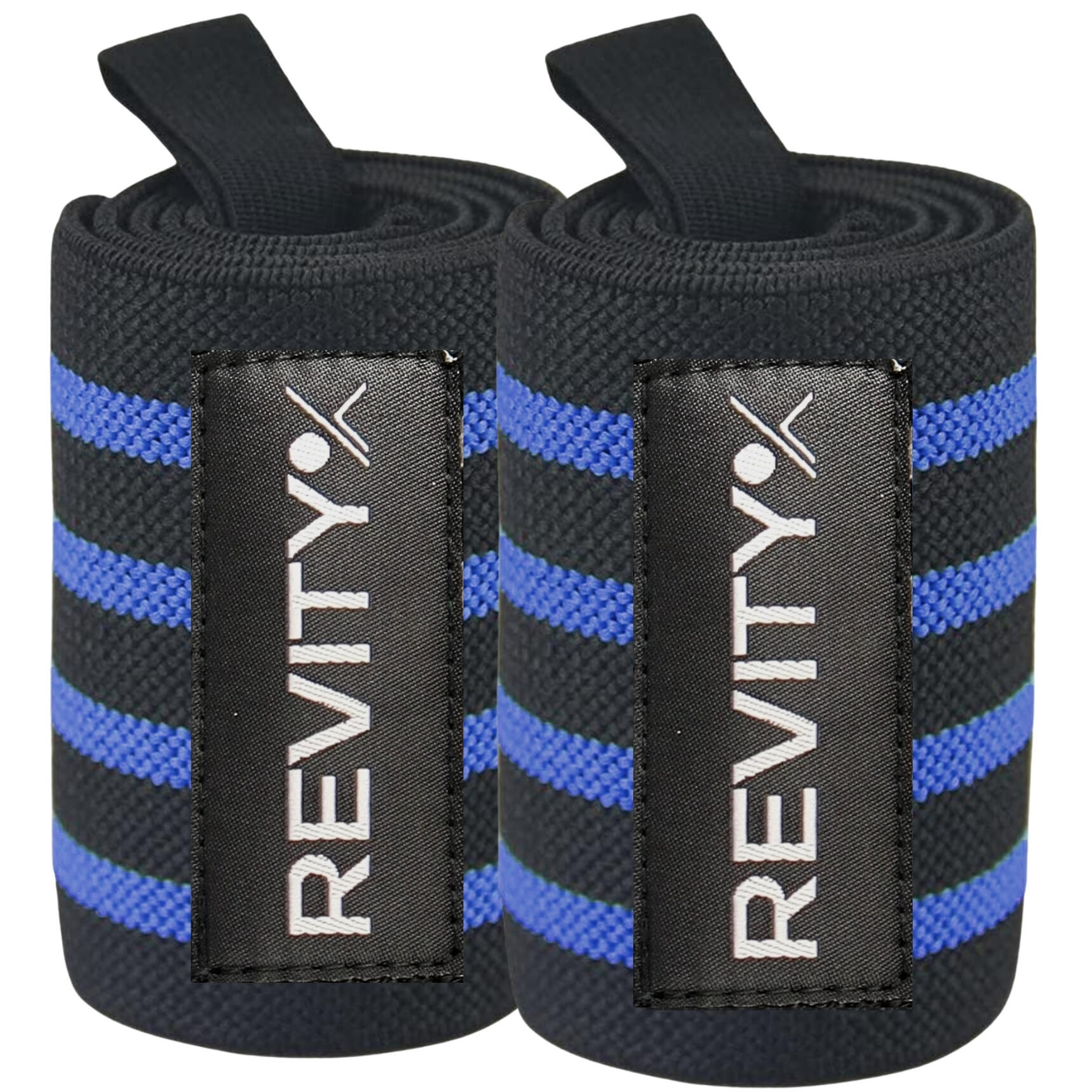 Polsbanden -Polsbrace voor krachttraining Hero Wrist Wraps Elastische x2, blauw 7/7