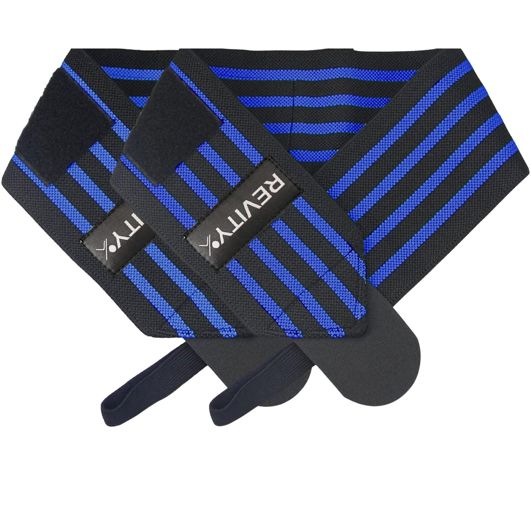Polsbanden -Polsbrace voor krachttraining Hero Wrist Wraps Elastische x2, blauw 4/7