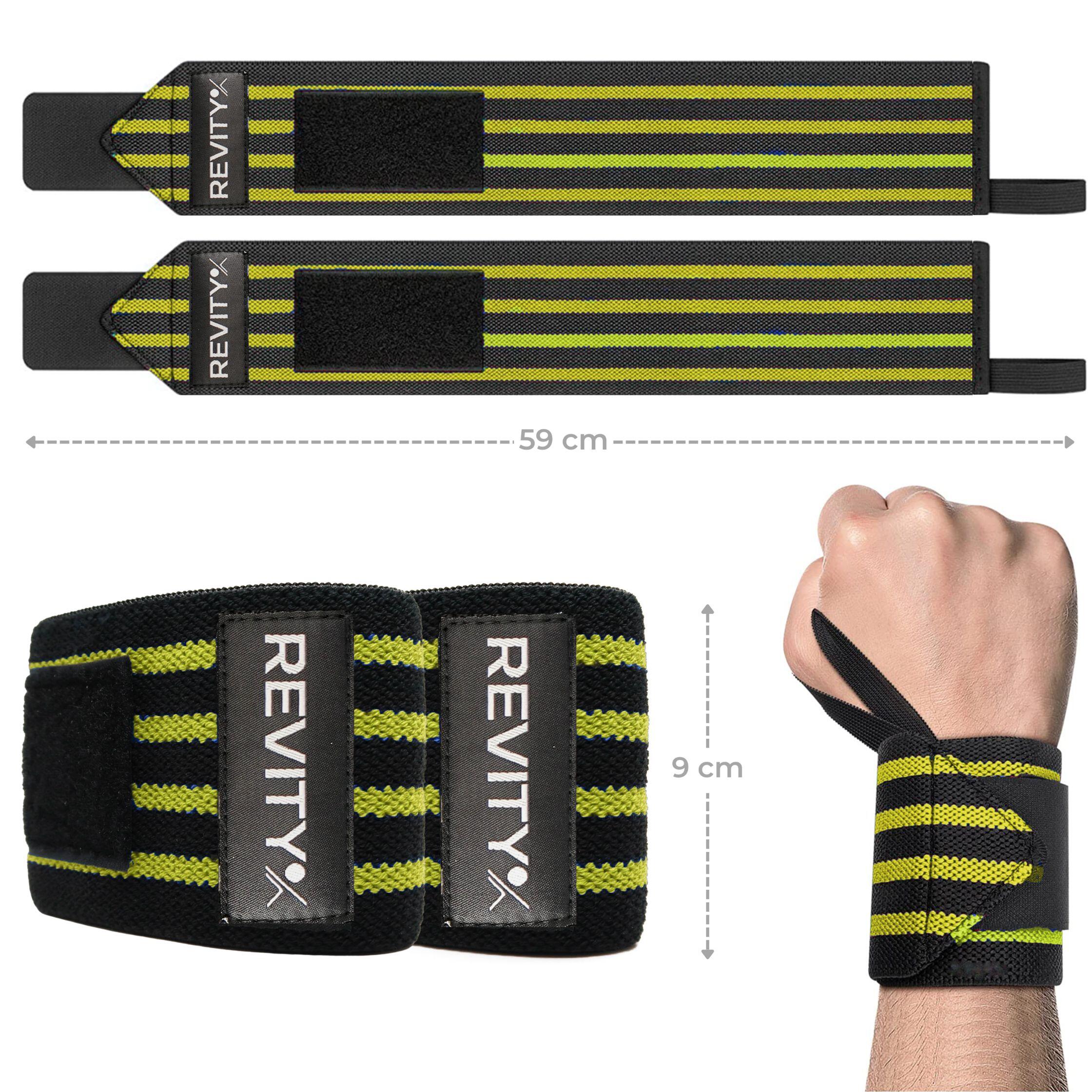 Muñequeras de halterofilia Wrist Wraps, soporte elástico con velcro, vendas 3/6