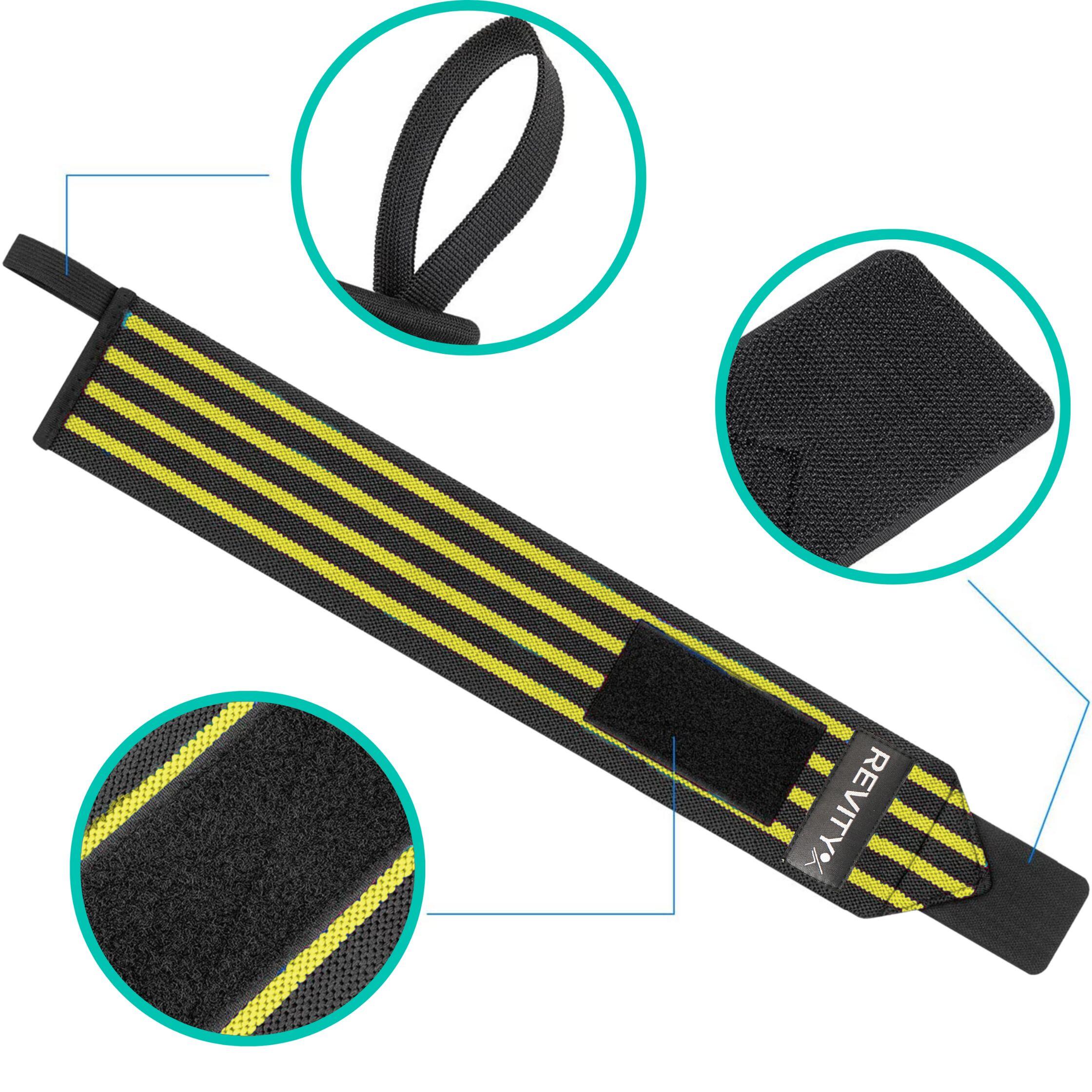Muñequeras de halterofilia Wrist Wraps, soporte elástico con velcro, vendas 6/6