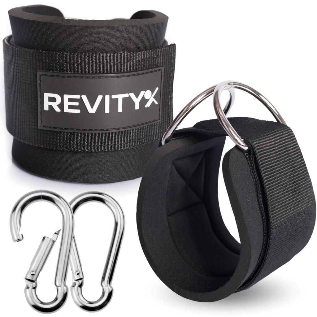 Weight Training Ankle Straps for Cable Machine - pair, Black
