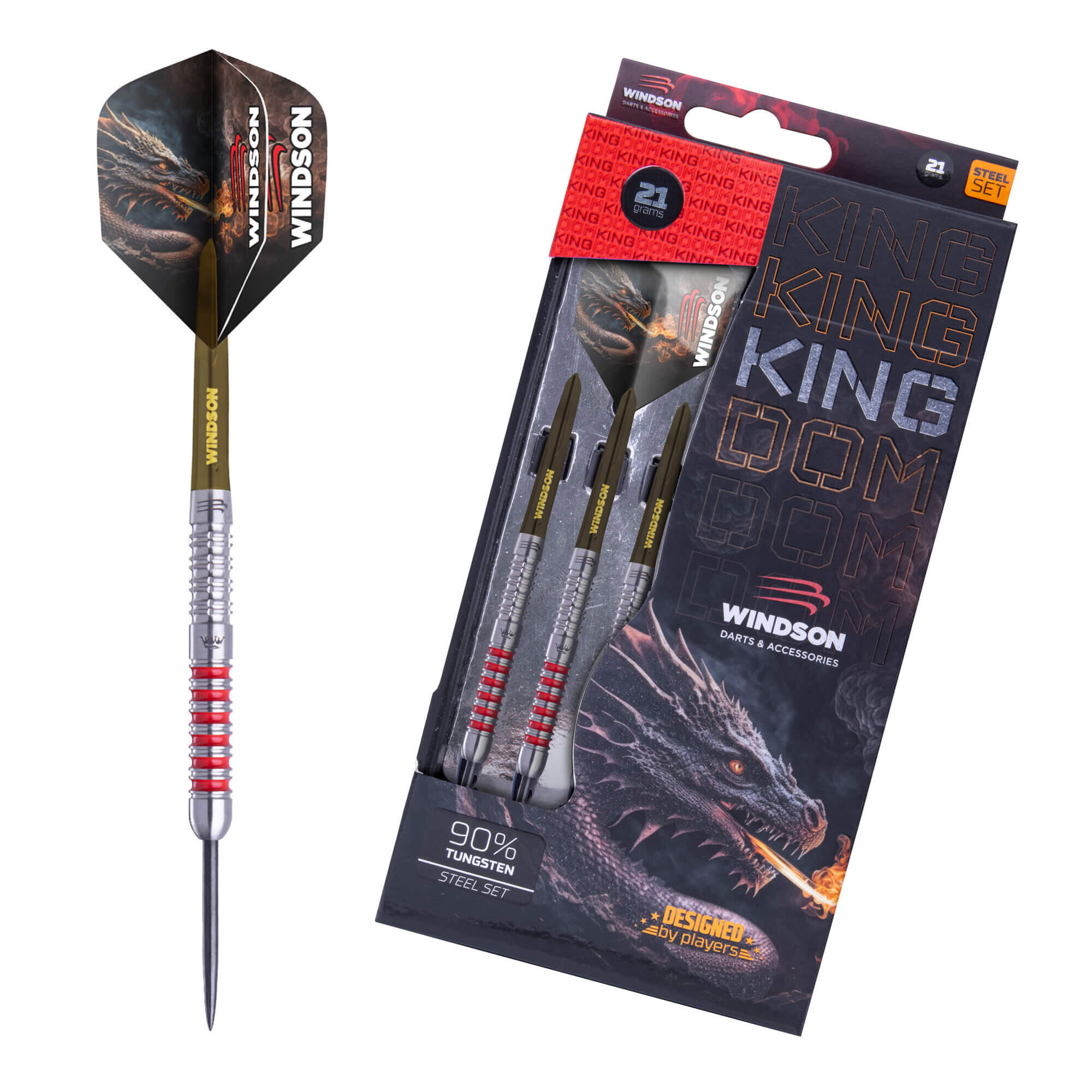 WINDSON Set šipek KINGDOM 21g Tungsten - steel