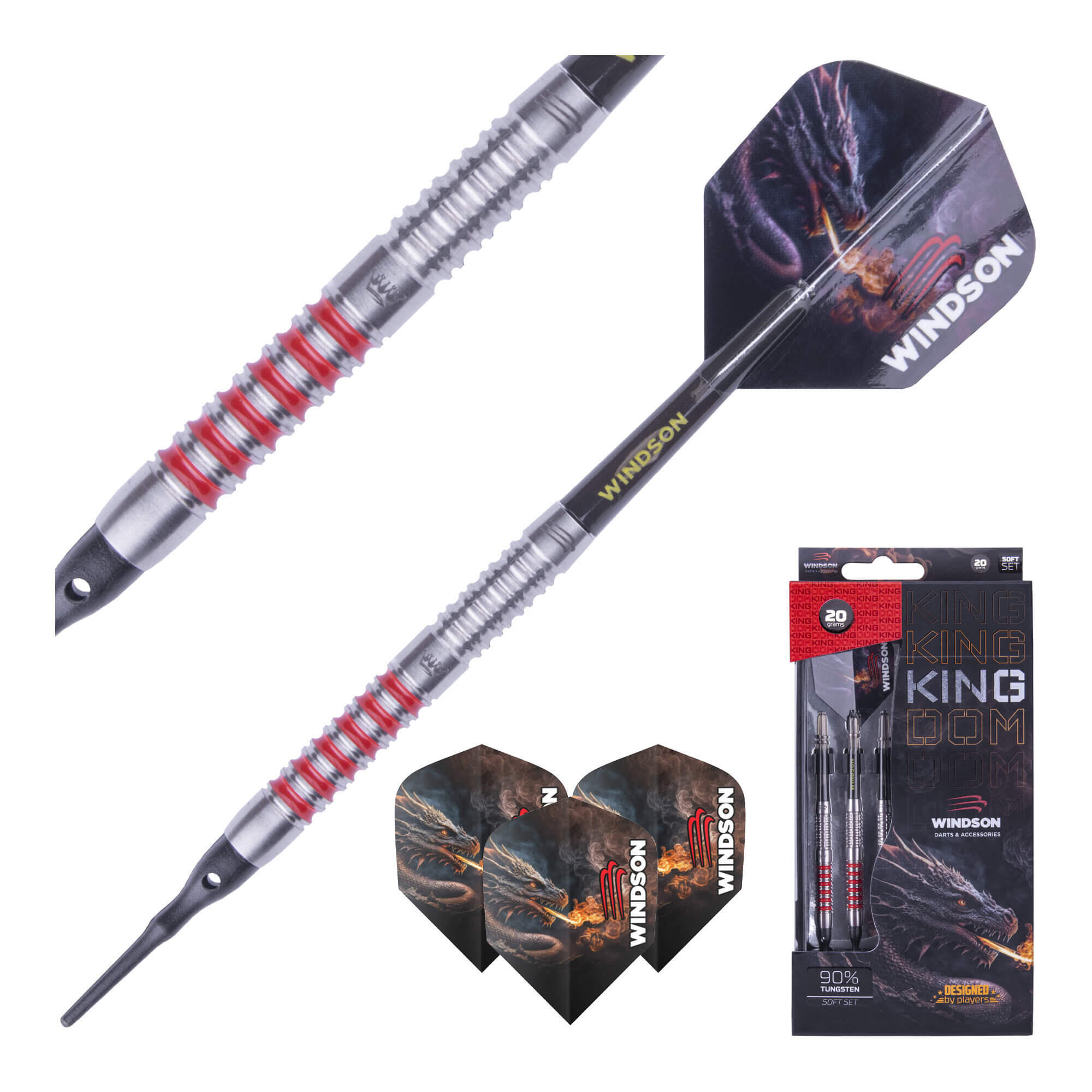 Set de fléchettes KINGDOM 20g Tungstène - pointe plastique 2/4