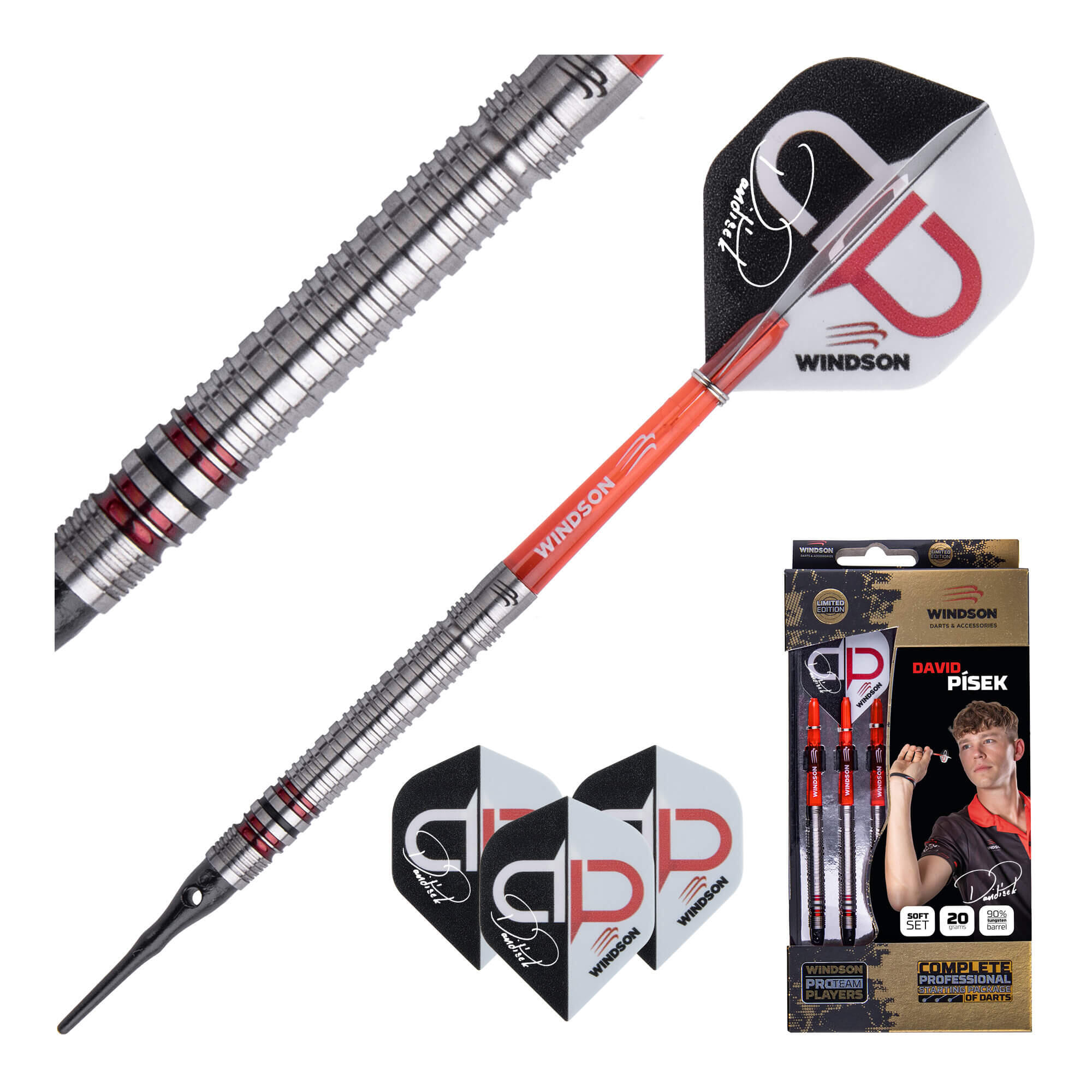 Juego de dardos DAVID PÍSEK 20g Tungsteno - soft 2/5
