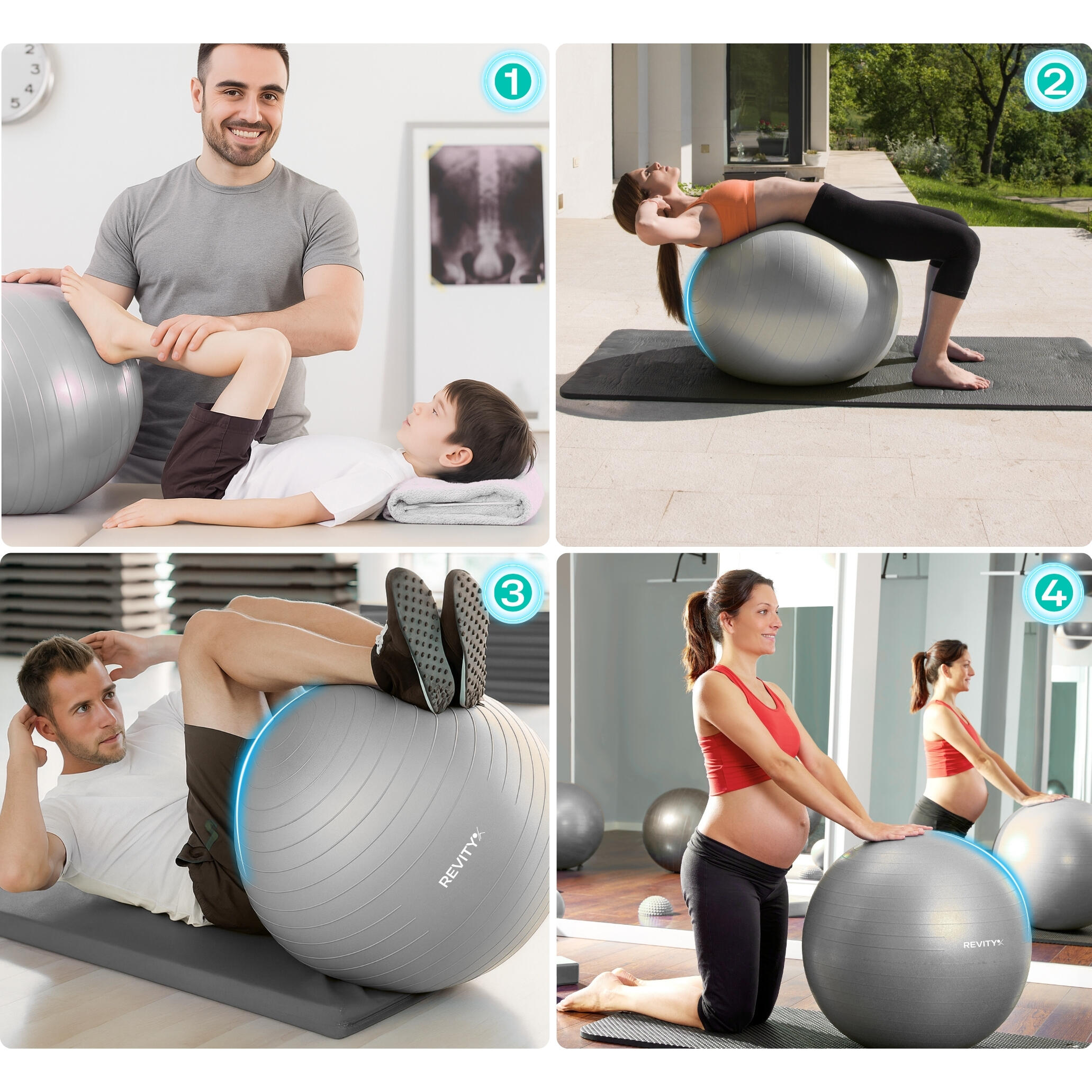 Piłka fitness do ćwiczeń gimnastyczna rehabilitacyjna Gym Ball 65 CM 1200G 2/7