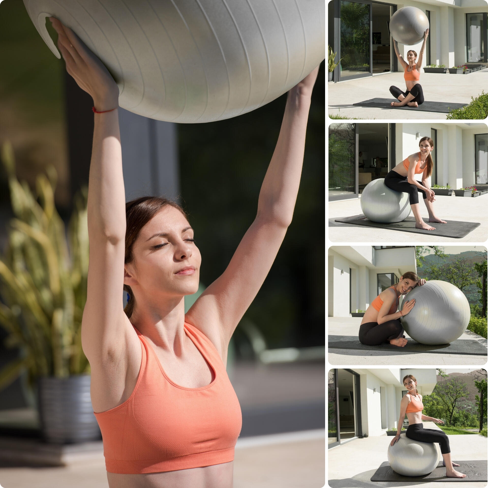 Piłka fitness do ćwiczeń gimnastyczna rehabilitacyjna Gym Ball 65 CM 1200G 6/7