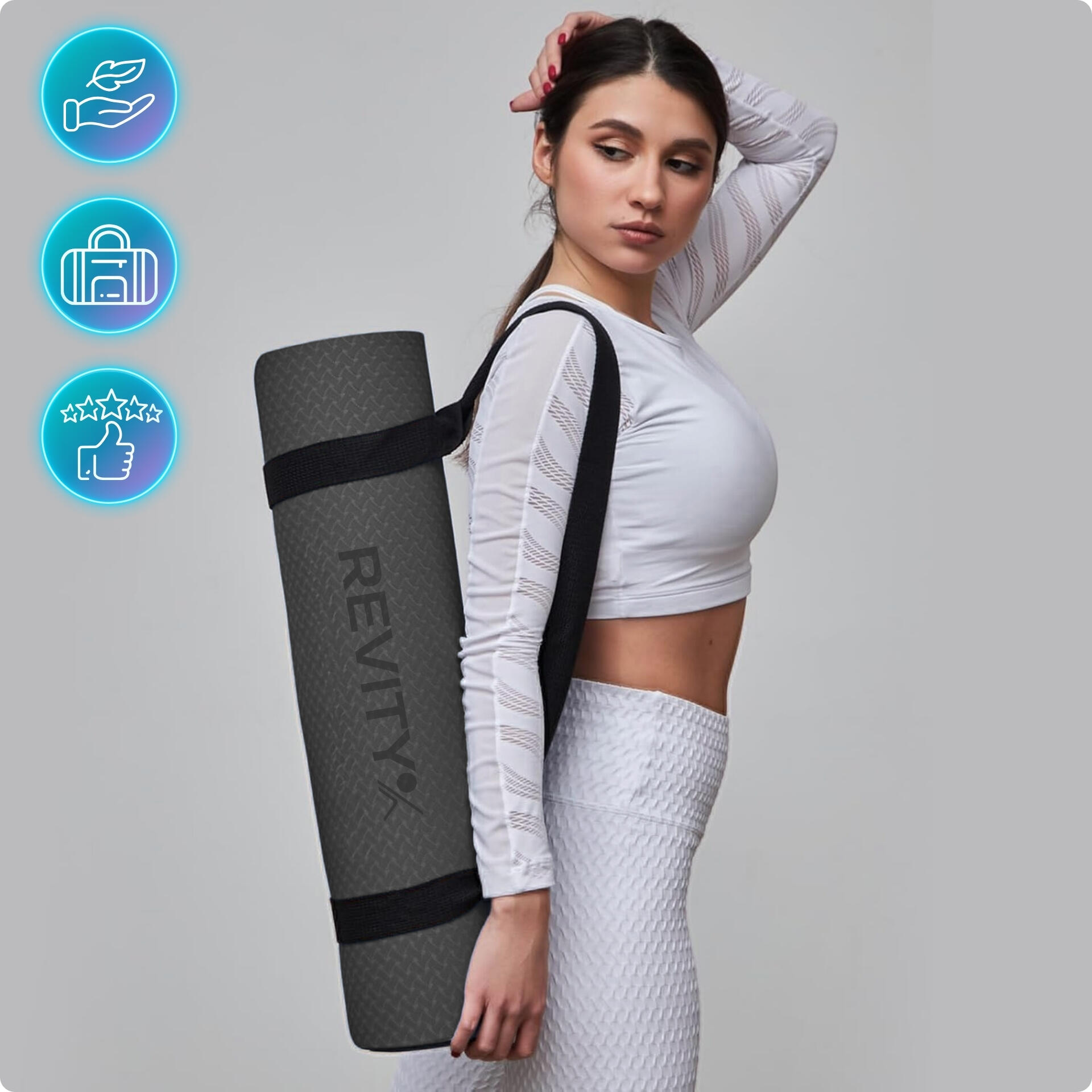 Yogamatte - Rutschfeste Fitnessmatte für Pilates,Yoga Matte mit Tragegurt 7/7
