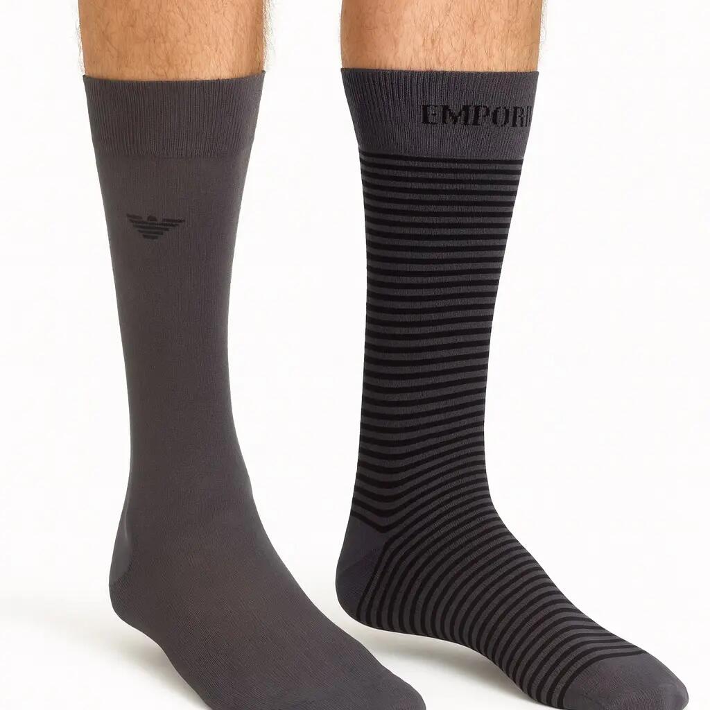 Emporio Armani Calza Stretch Cott 2-Pack Lunga socks