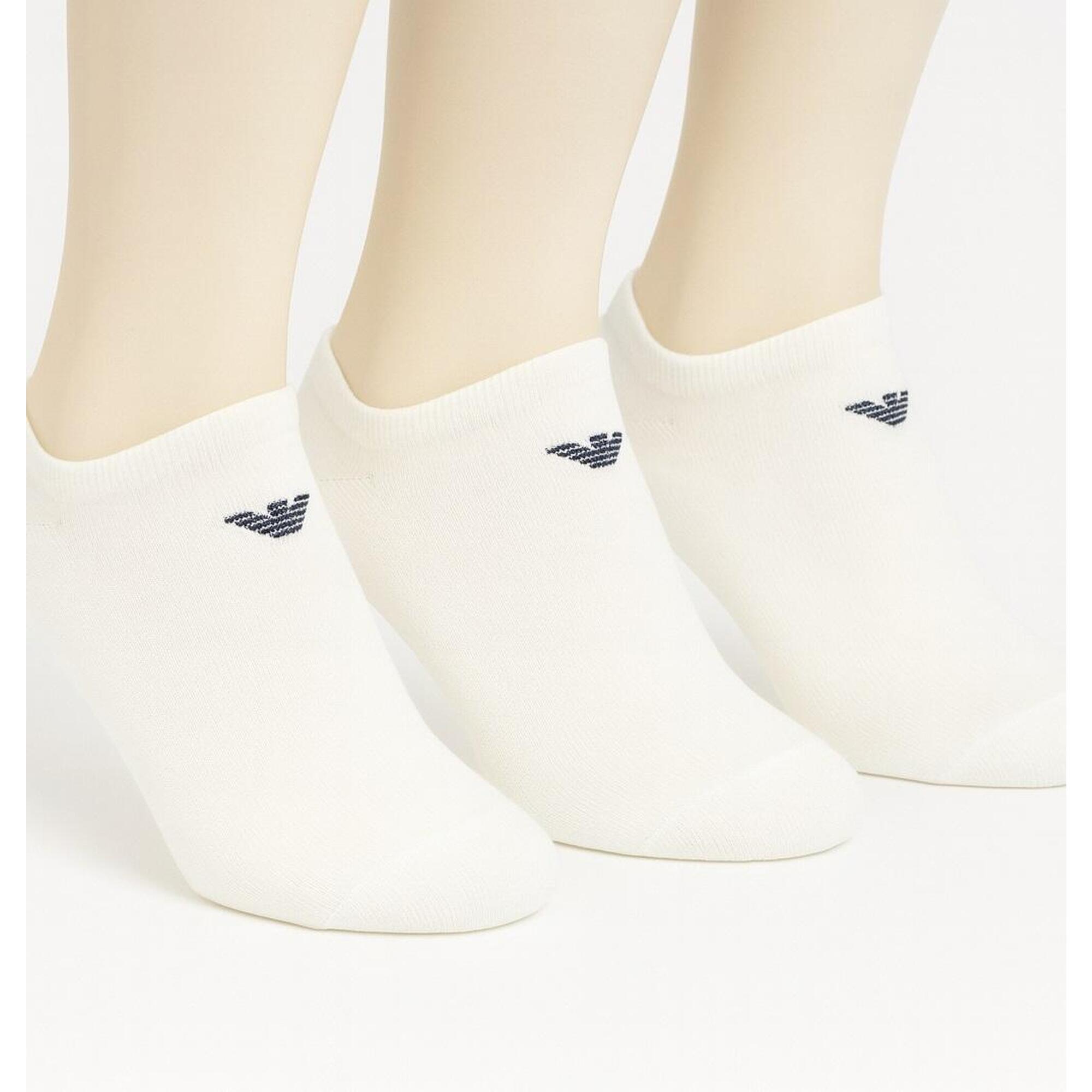 Emporio Armani Connected - Chaussettes Micro Emporio Armani Calza 3 Paires - Sous-chaussette - Blanc - Decathlon