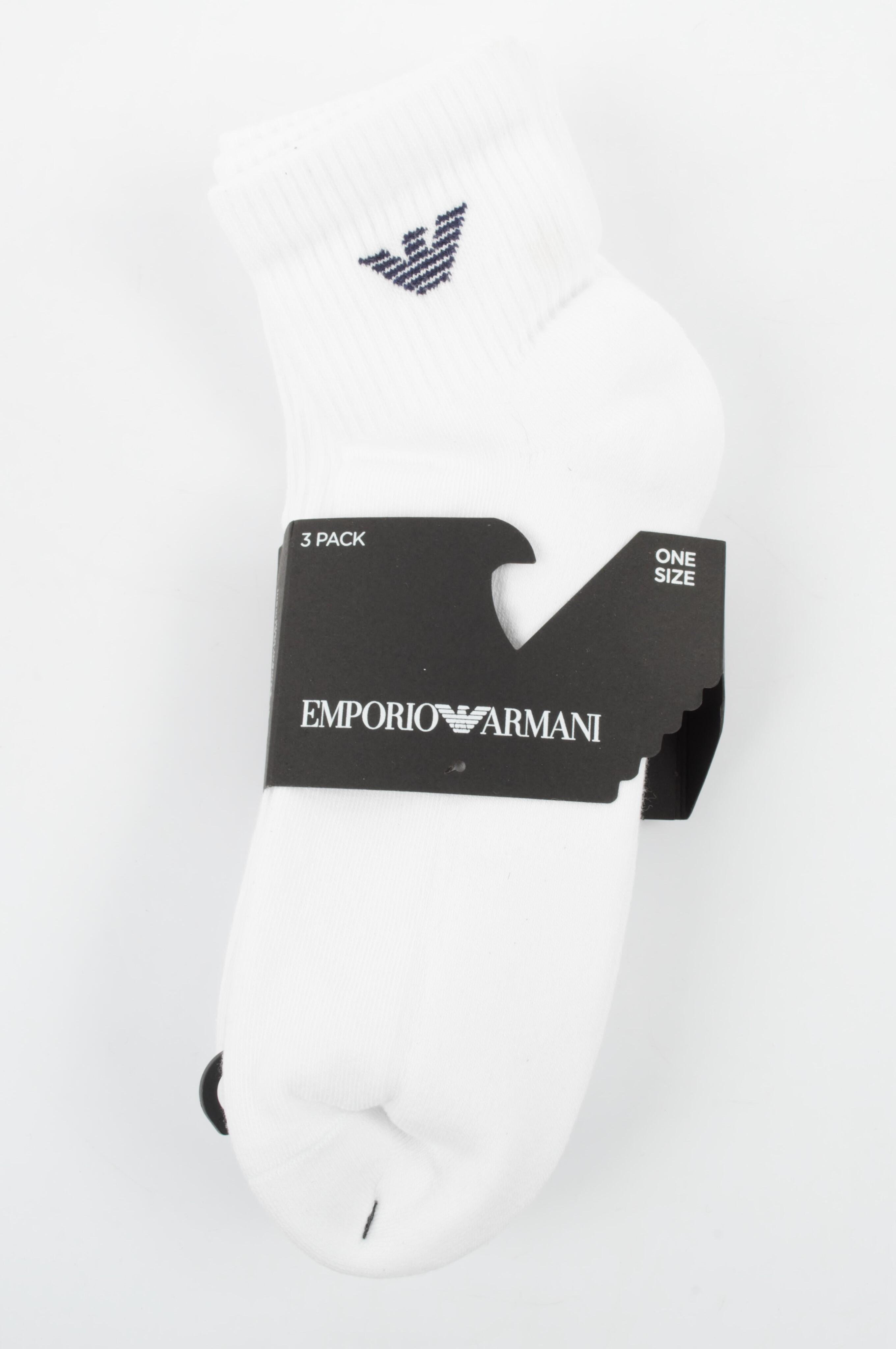 Meias curtas Emporio Armani Calza 3 pares 3/4