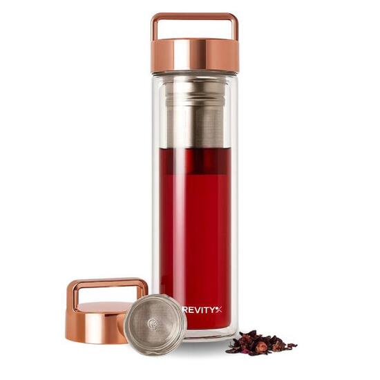 Borraccia termica vetro con infusore tè REVITY 450 ml
