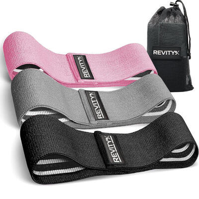 Fitnessbänder 3er set aus hochwertigen Stoff Hip Bands mit Trainingsplan PDF