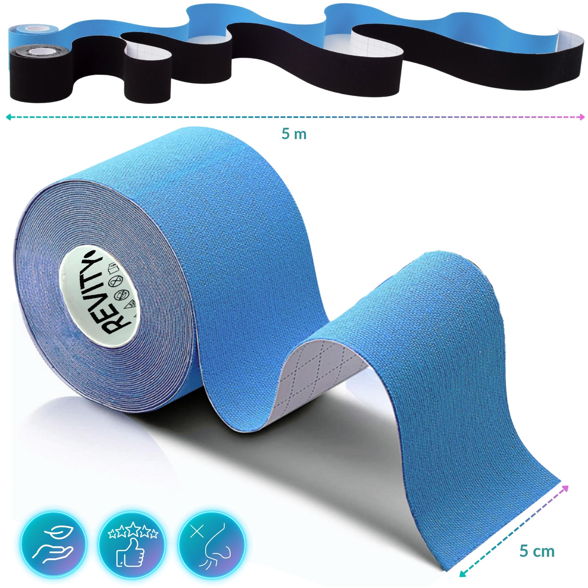 Kinesiotape 5 cm x 5 m medisch Recovery Tape - 1 rol 3/7