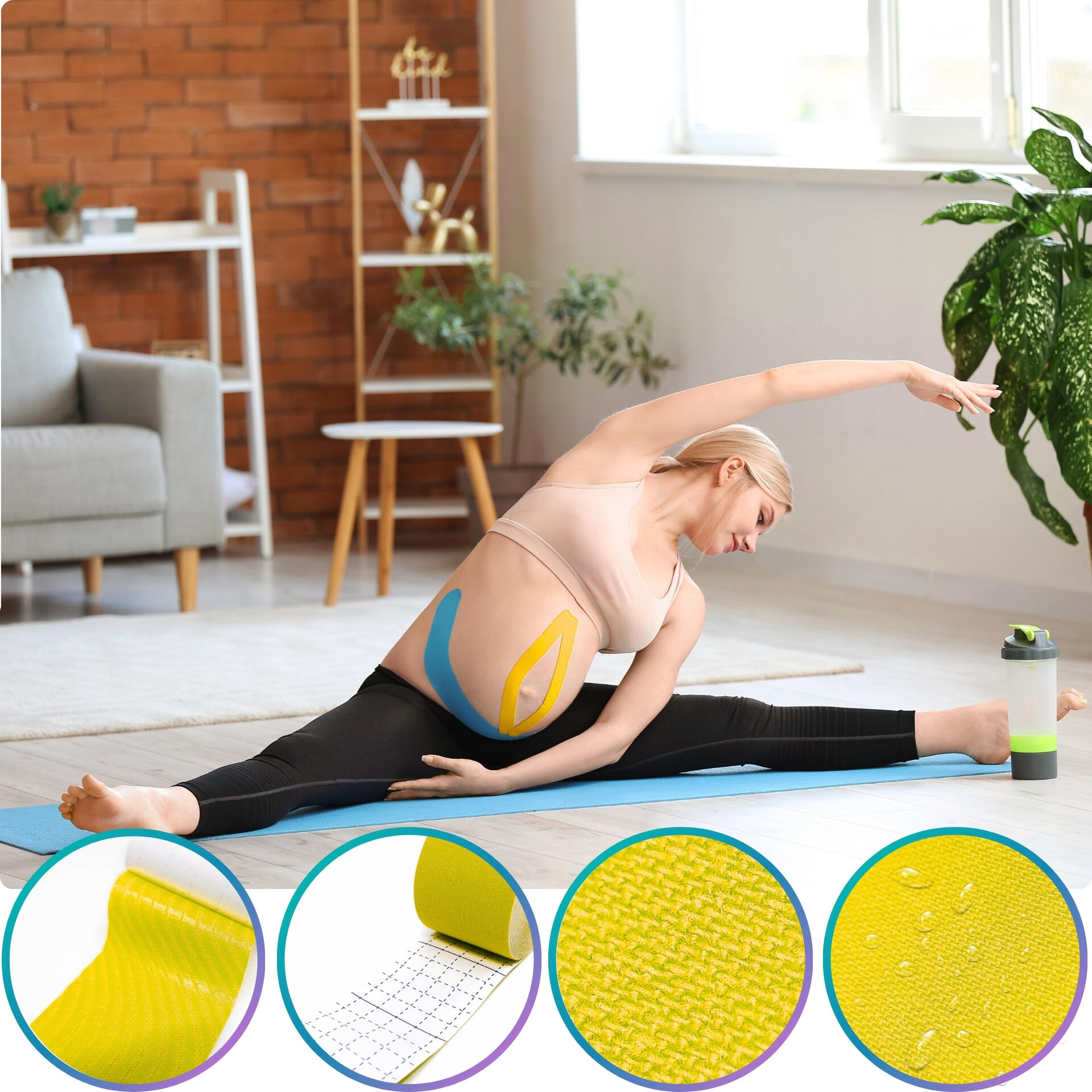 Cinta kinesiológica 5 m × 5 cm, venda de sujeción Kinesiotape - Recovery Tape 2/7