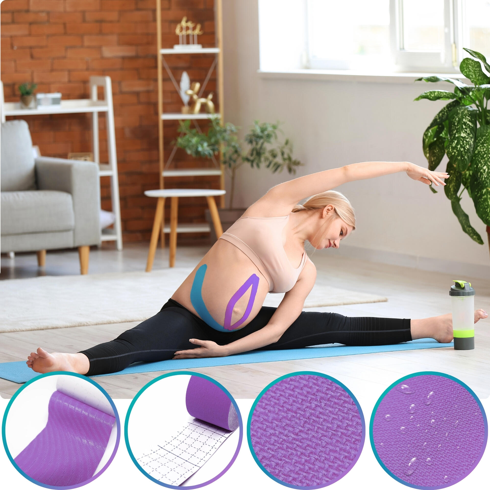 Cinta kinesiológica 5 m × 5 cm, venda de sujeción Kinesiotape - Recovery Tape 2/7