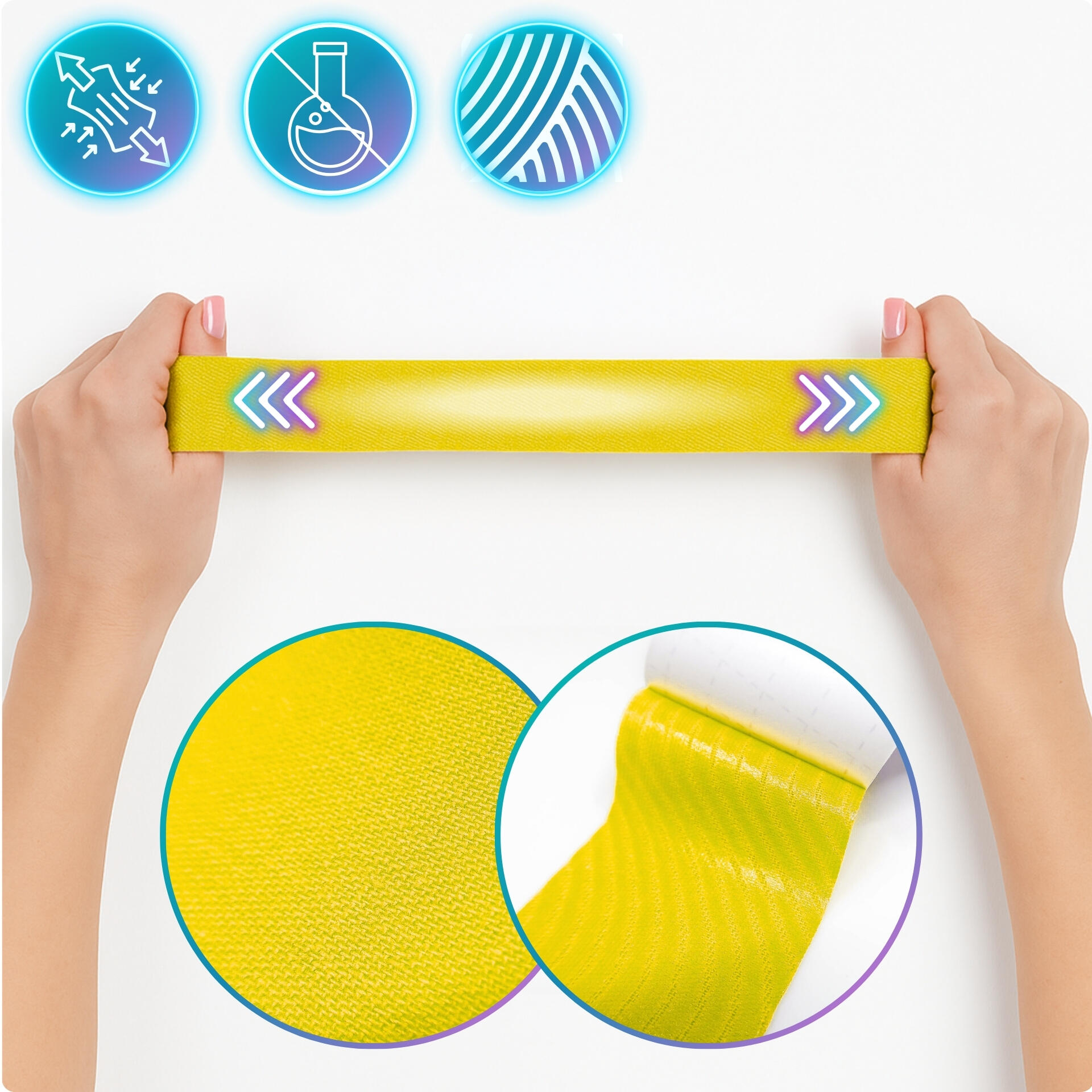 Cinta kinesiológica 5 m × 5 cm, venda de sujeción Kinesiotape - Recovery Tape 4/7