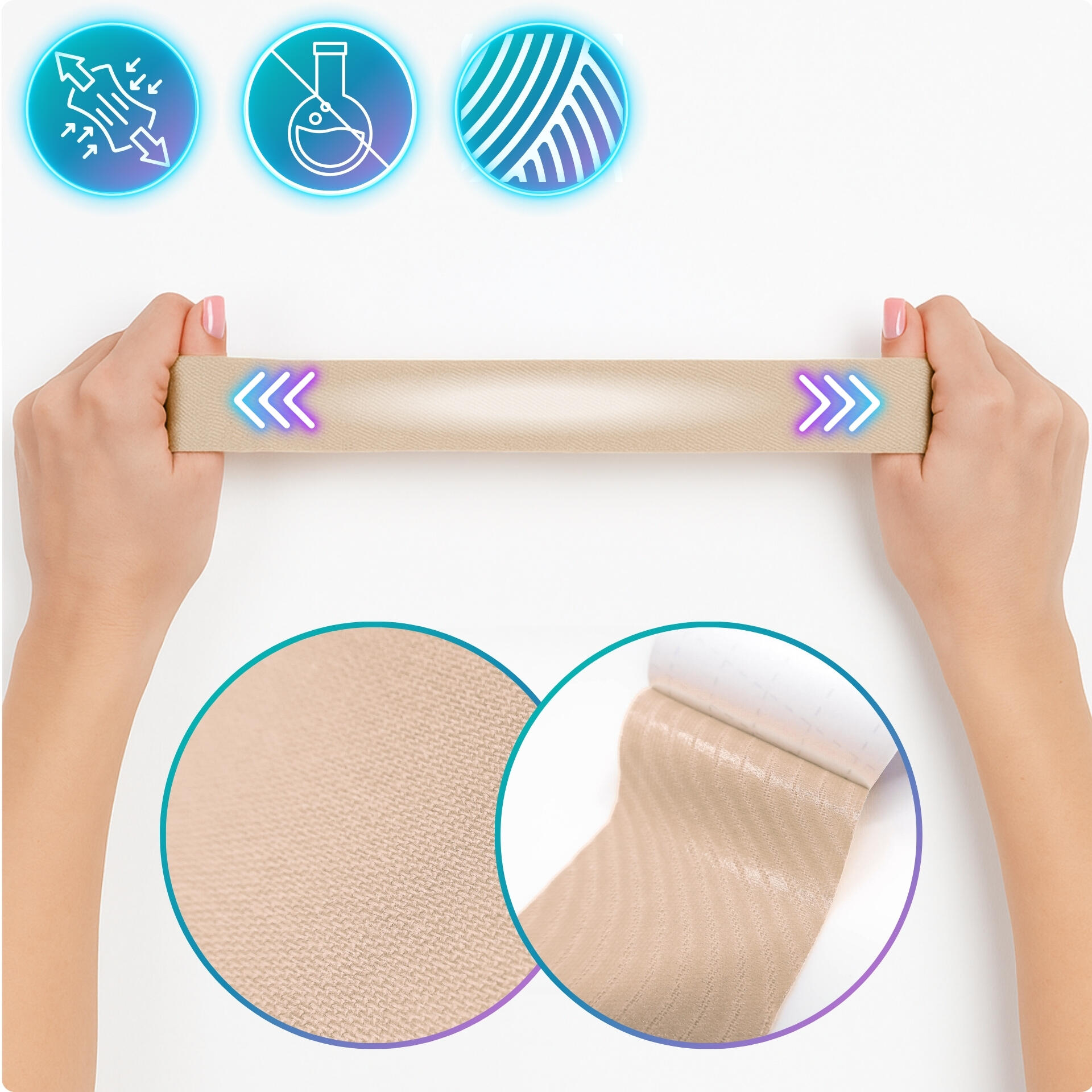 Tape kinésiologique 5 m x 5 cm, dispositif médical Revity Recovery Kinesio Tape 4/7