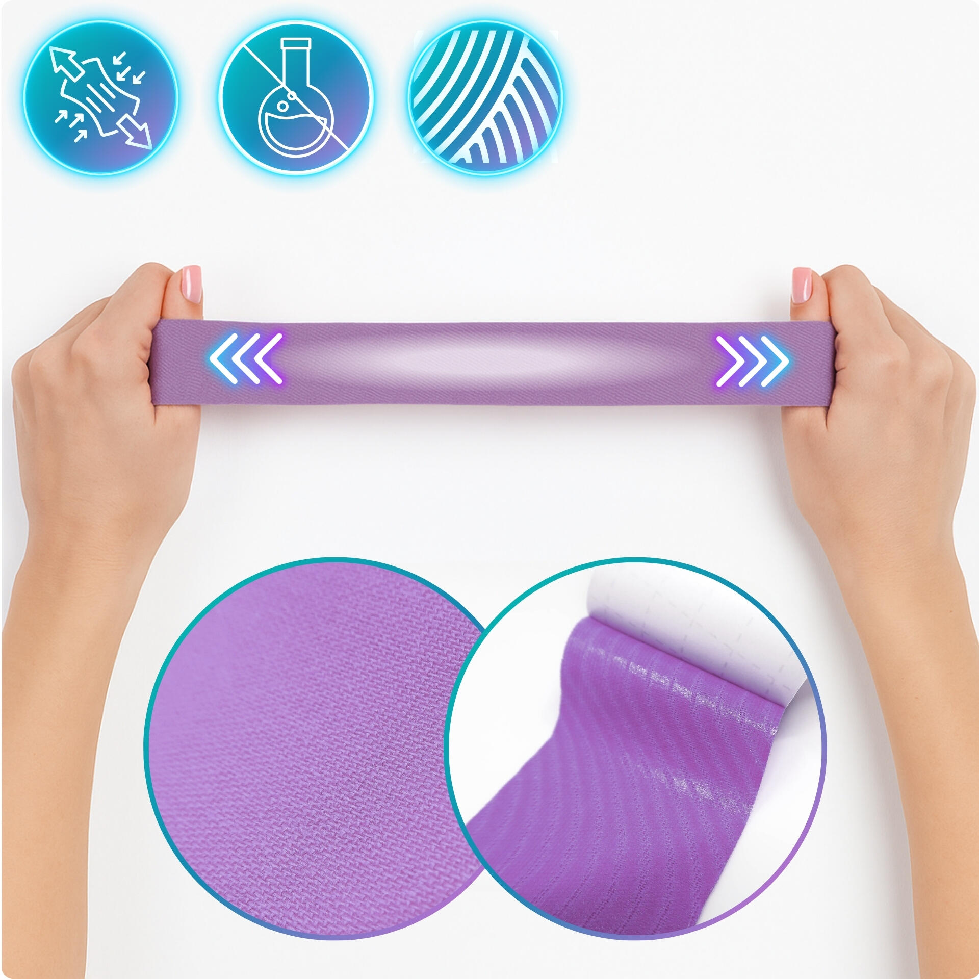 Cinta kinesiológica 5 m × 5 cm, venda de sujeción Kinesiotape - Recovery Tape 4/7