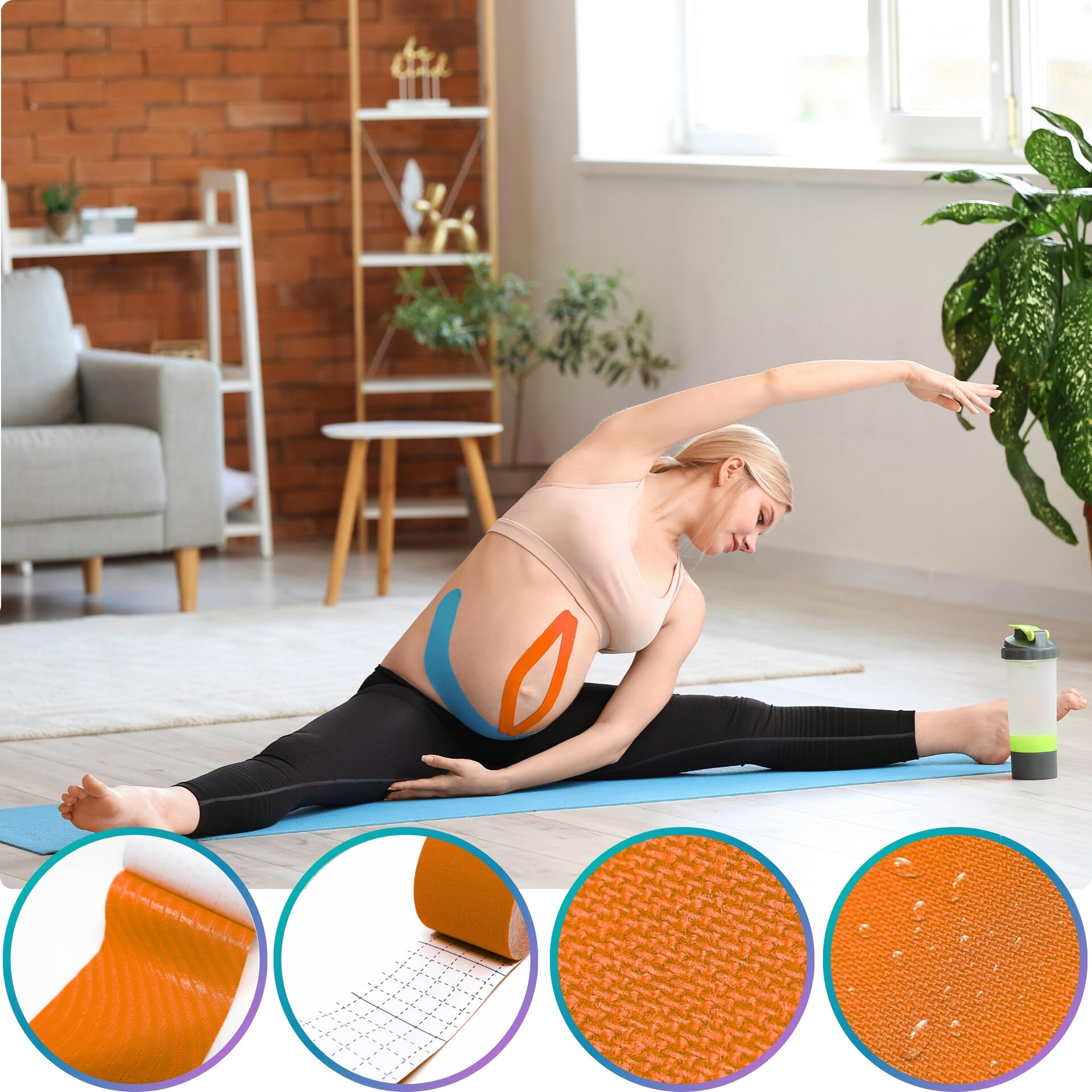 Cinta kinesiológica 5 m × 5 cm, venda de sujeción Kinesiotape - Recovery Tape 2/7