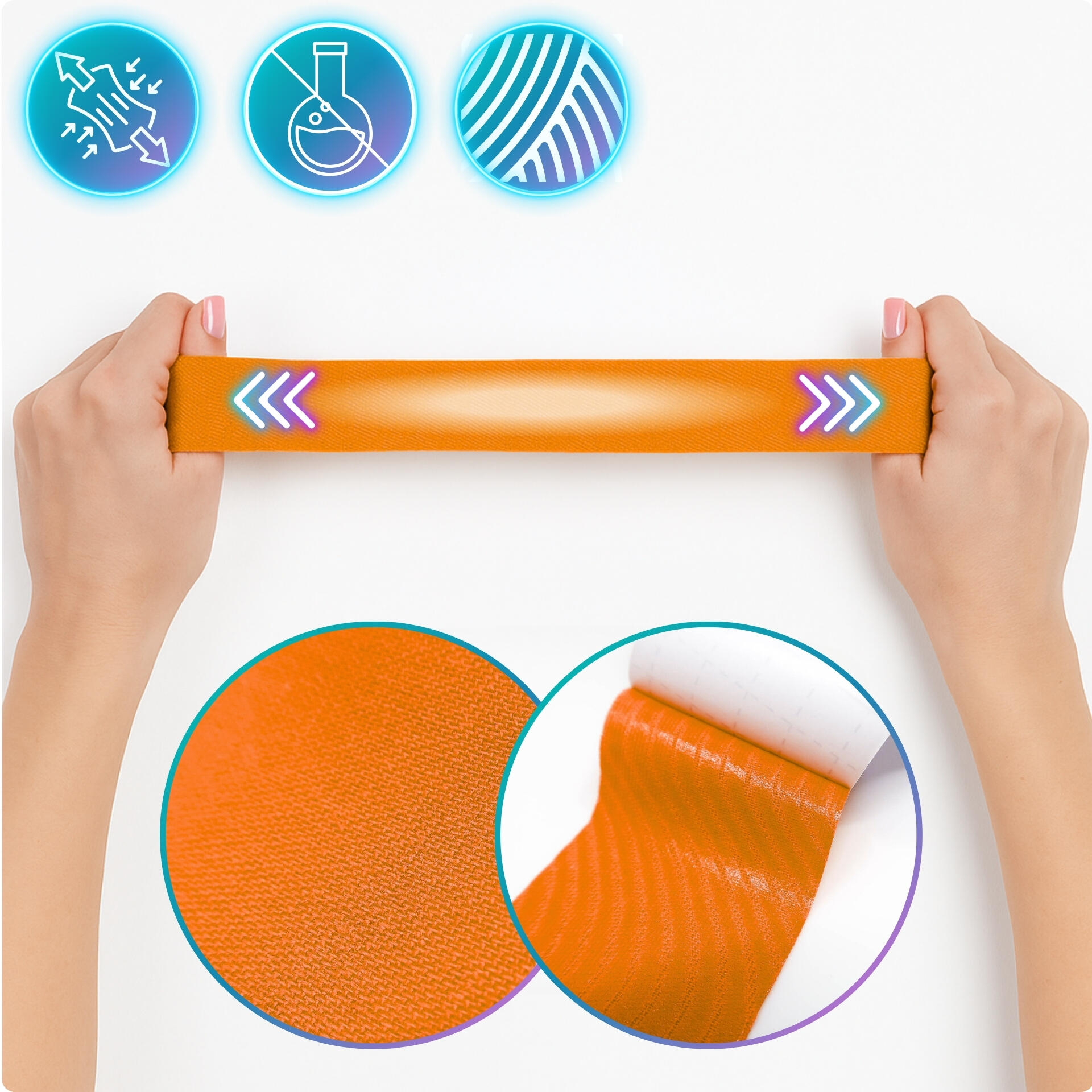 Cinta kinesiológica 5 m × 5 cm, venda de sujeción Kinesiotape - Recovery Tape 4/7